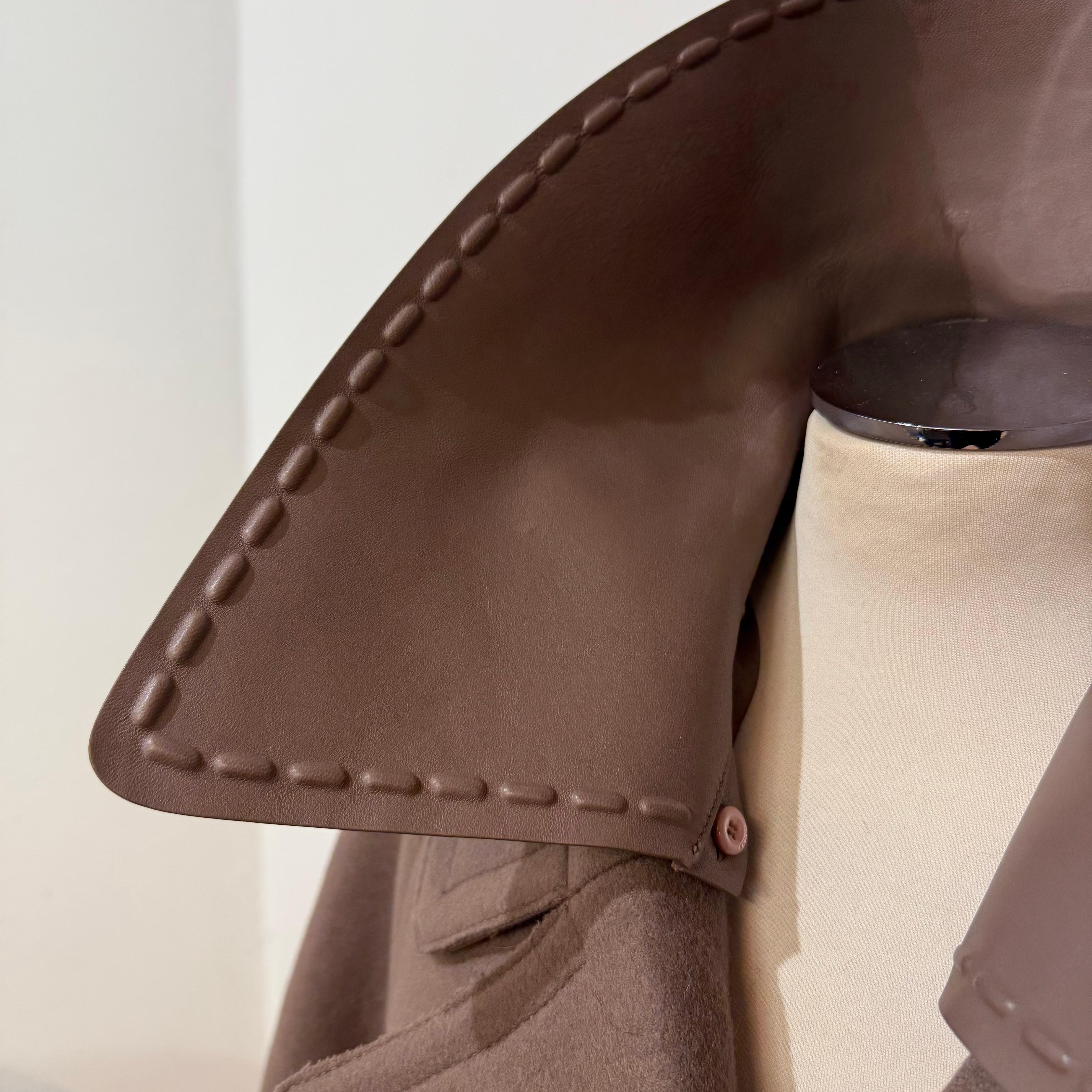 Donna Rara e limitata giacca di lana Fendi Noisette S / IT 40 in vendita