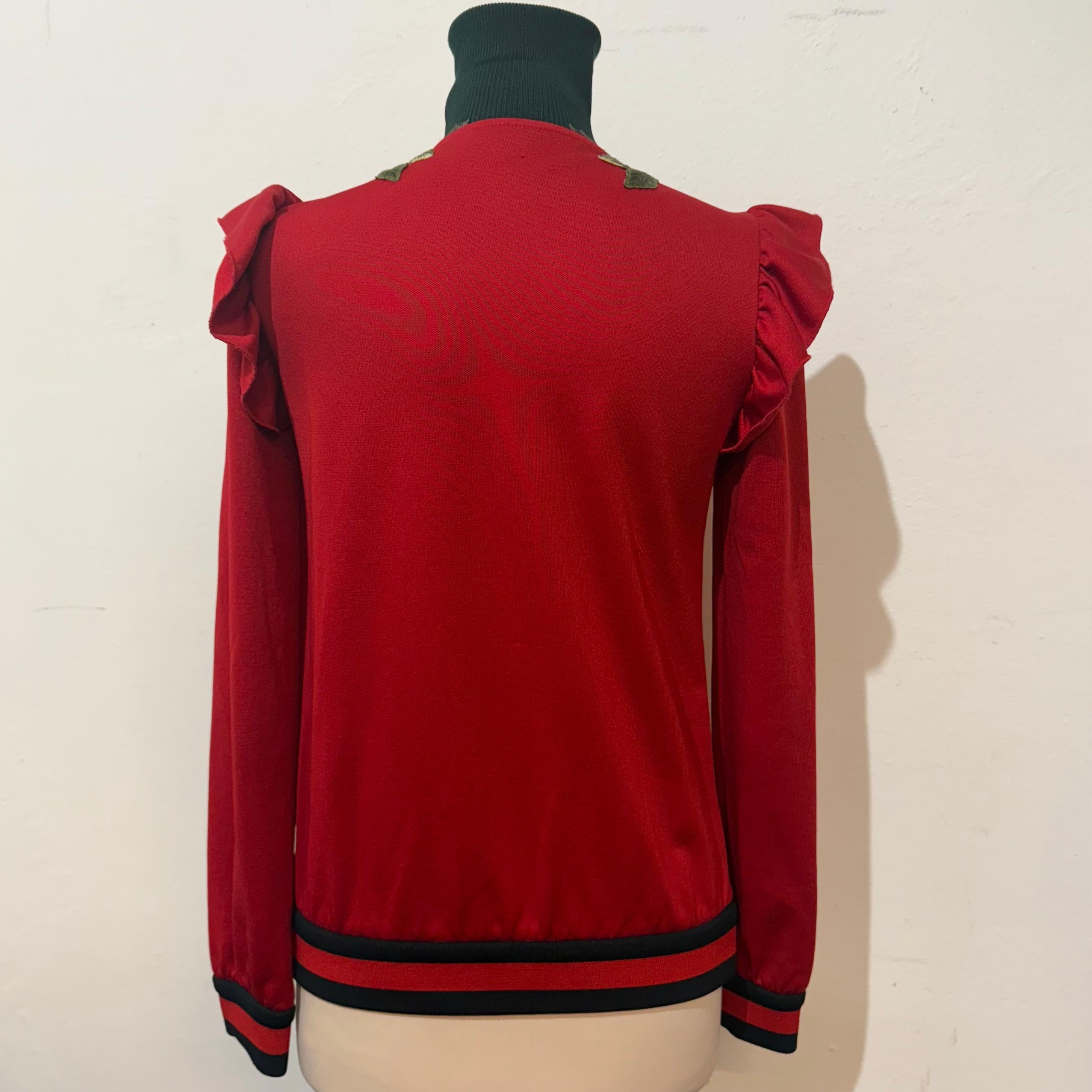Rara y Limitada Chaqueta Bordada Gucci IT 40 Rojo en venta