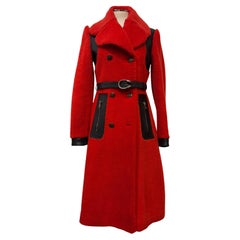 Rare and Limited Gucci "Love" Red Lamb Fur Coat Size S / IT 40