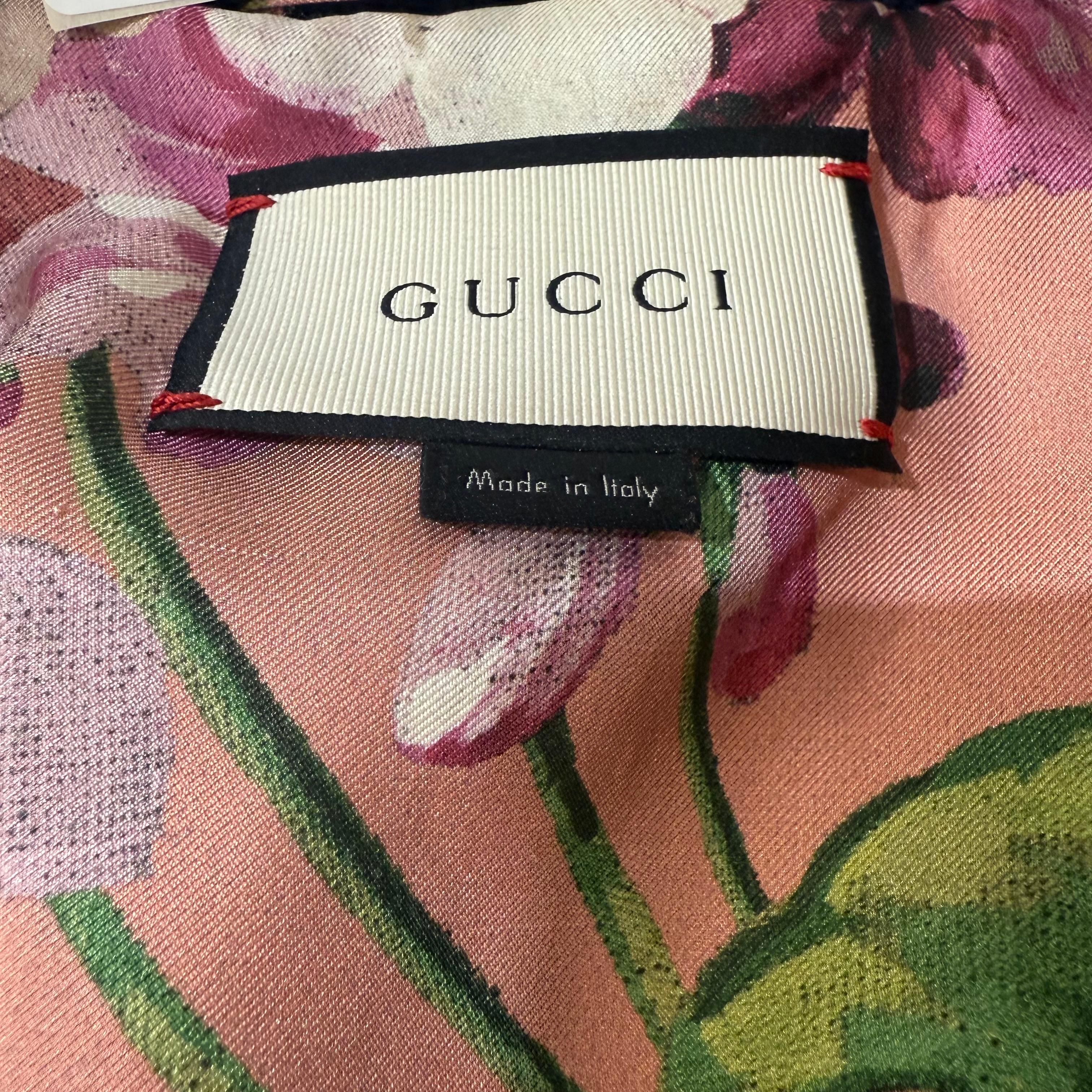 Rara e limitata giacca con zip in agnello argentato Gucci IT 40 in vendita 5