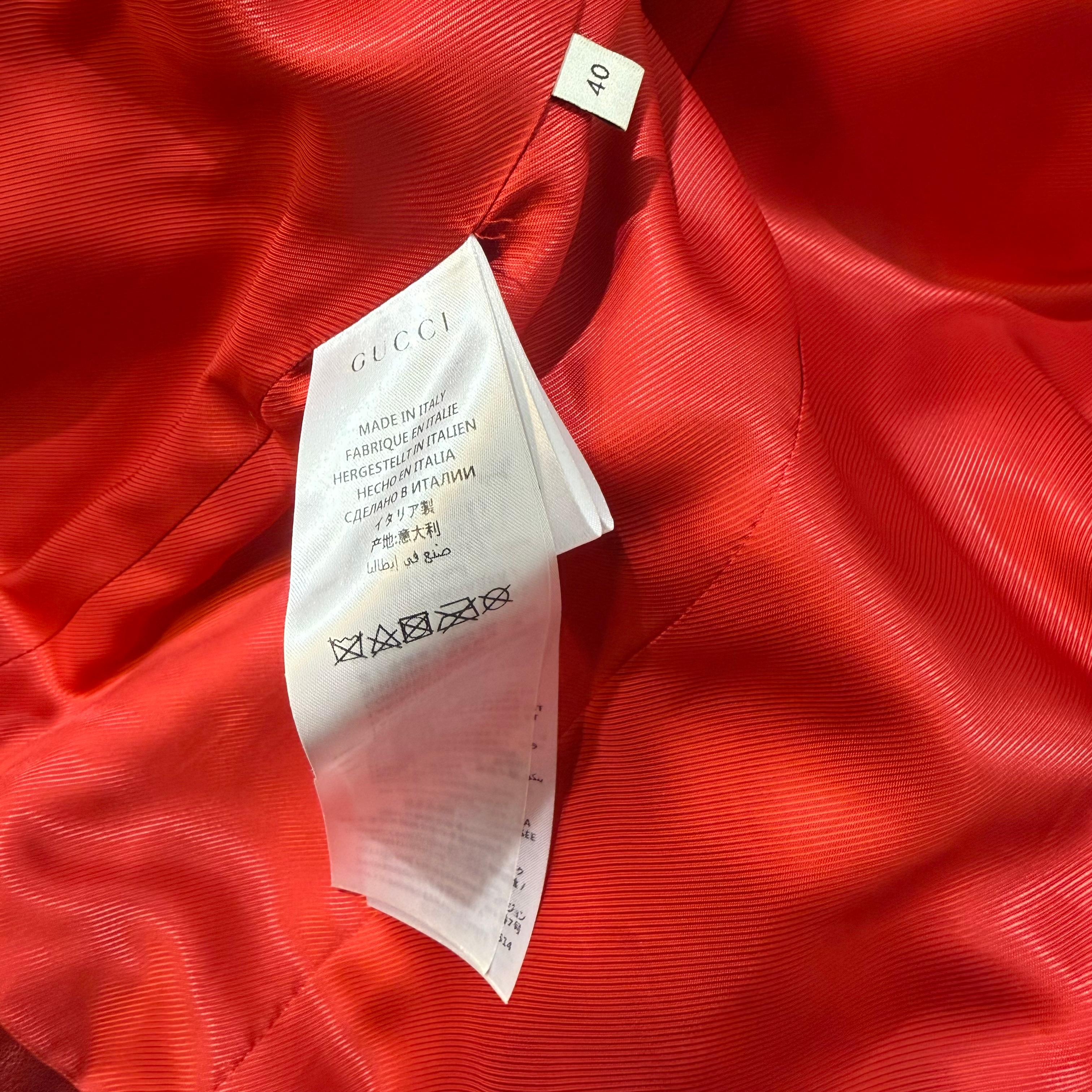 Rara e limitata giacca Gucci Supreme in pelle rossa con cristalli IT 40 in vendita 7