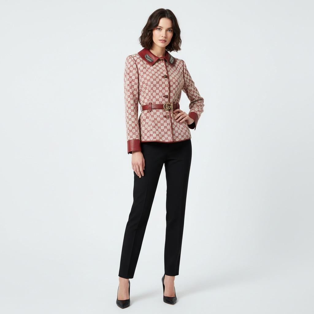 Splendido, raro e limitato pezzo Gucci
Giacca Supreme
Cotone
Logo stampato in rosso GG
Pelle di agnello sul colletto
Elementi cristallini
Cintura in pelle
Bottoni Jewell Gucci
Nessuna tasca
Maniche a kimono
Lunghezza spalla/orecchio cm 50 (19,68