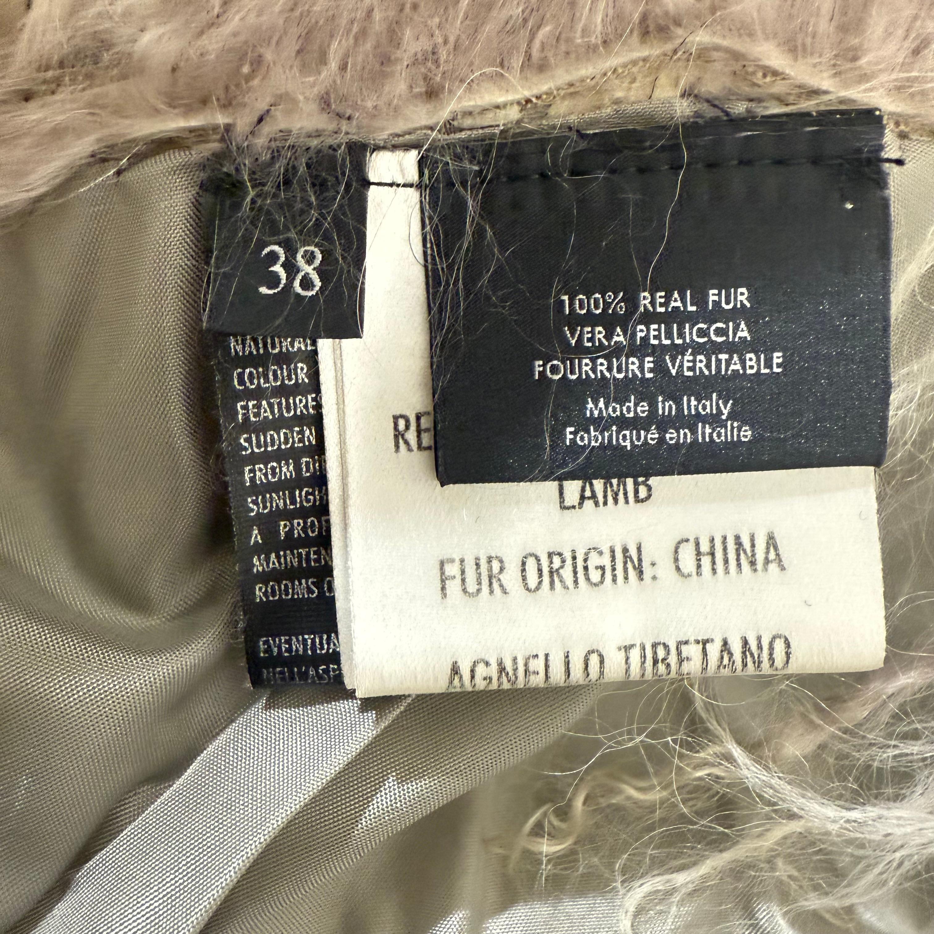 Raro y Limitado Abrigo de Piel de Cordero Tibetano de Gucci Talla XS / IT 38 en venta 8