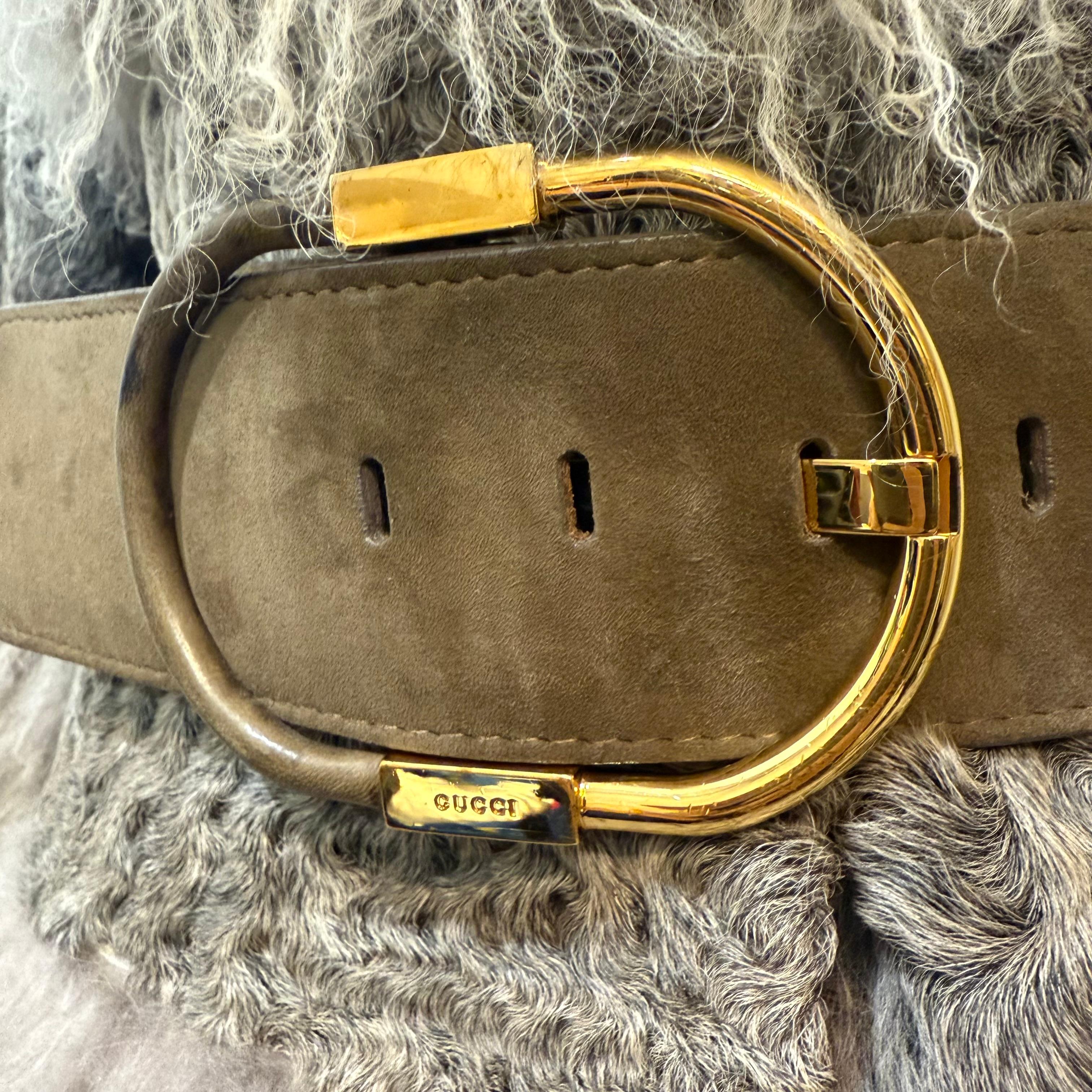 Raro y Limitado Abrigo de Piel de Cordero Tibetano de Gucci Talla XS / IT 38 en venta 3