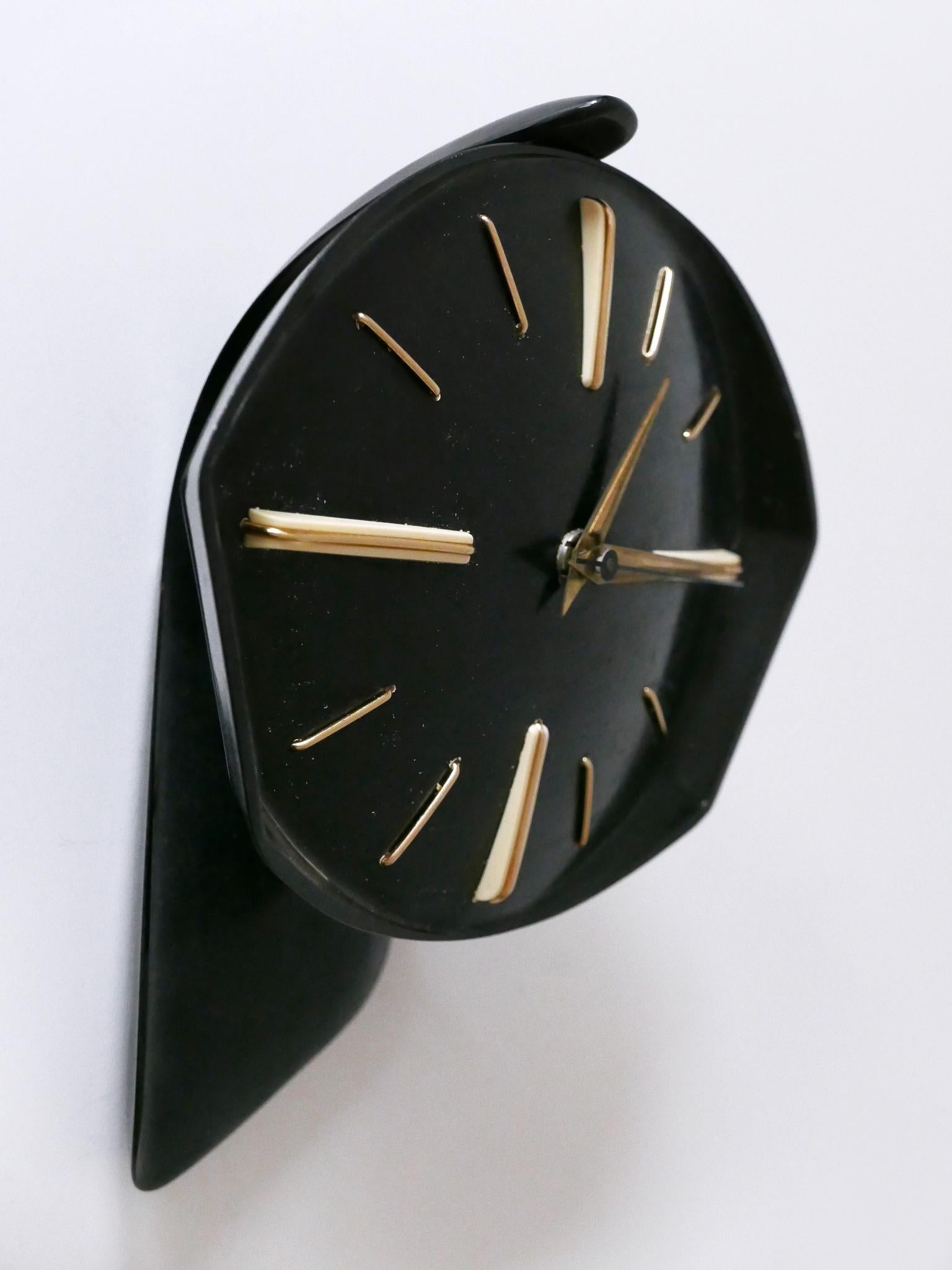 Mid-20th Century Rare and Lovely Mid-Century Modern Bakelite Table or Wall Clock by PRIM 1950s For Sale