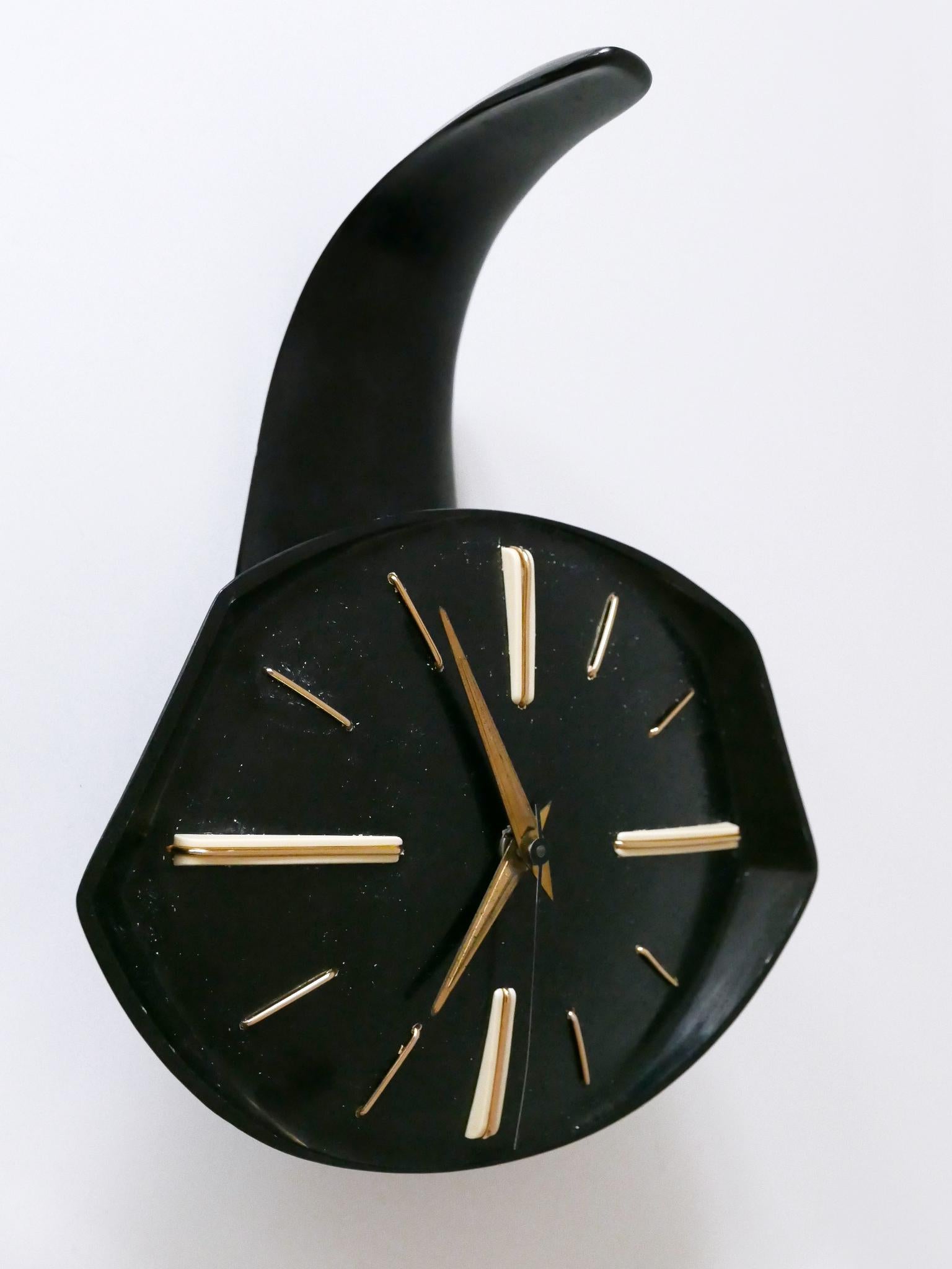 Rare and Lovely Mid-Century Modern Bakelite Table or Wall Clock by PRIM 1950s For Sale 2