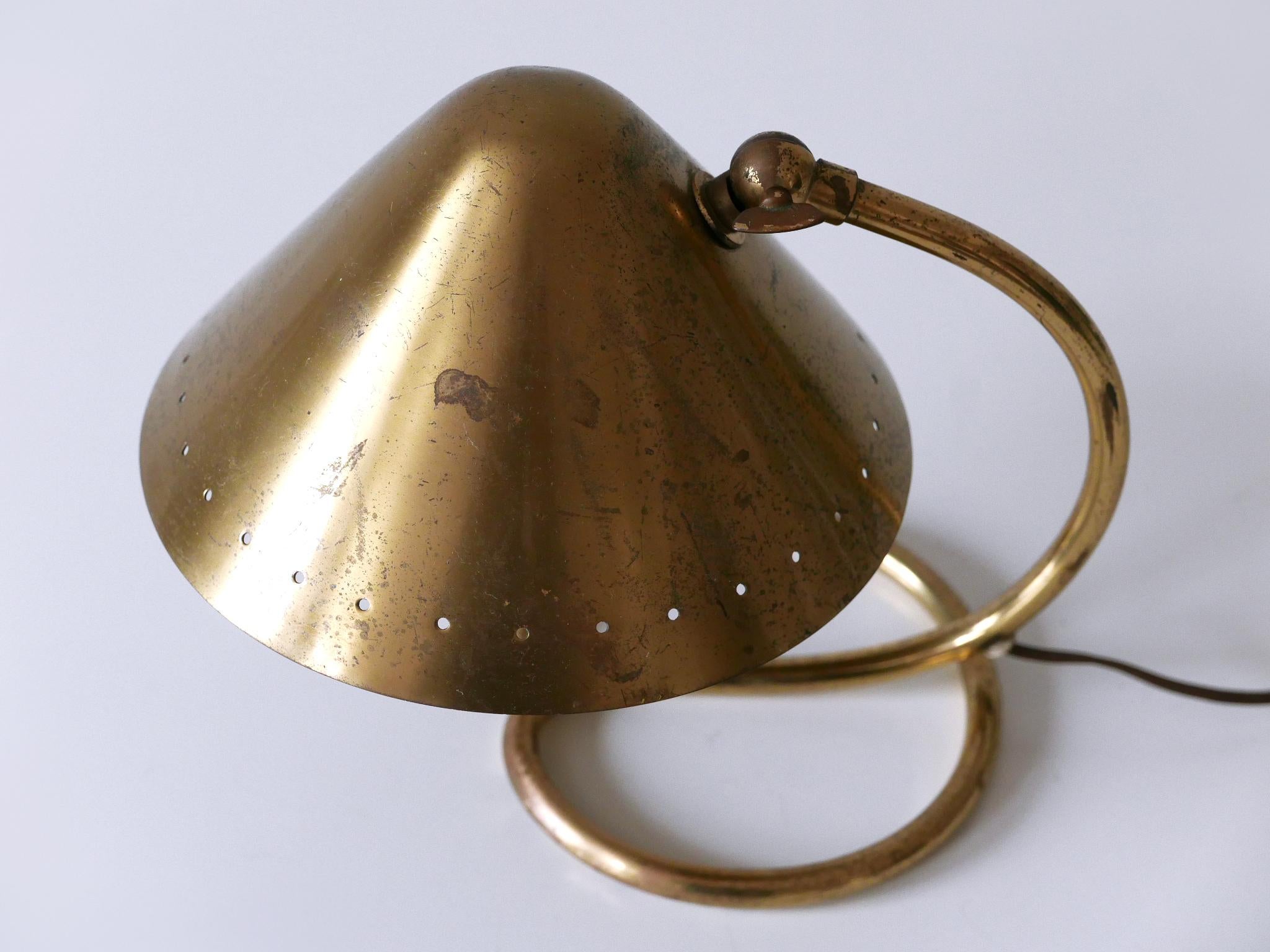Rare and Lovely Mid-Century Modern Brass Table Lamp or Wall Light Sweden 1950s For Sale 6