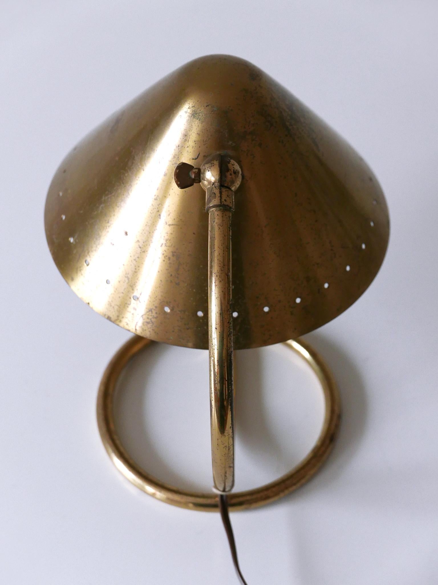Rare and Lovely Mid-Century Modern Brass Table Lamp or Wall Light Sweden 1950s For Sale 13