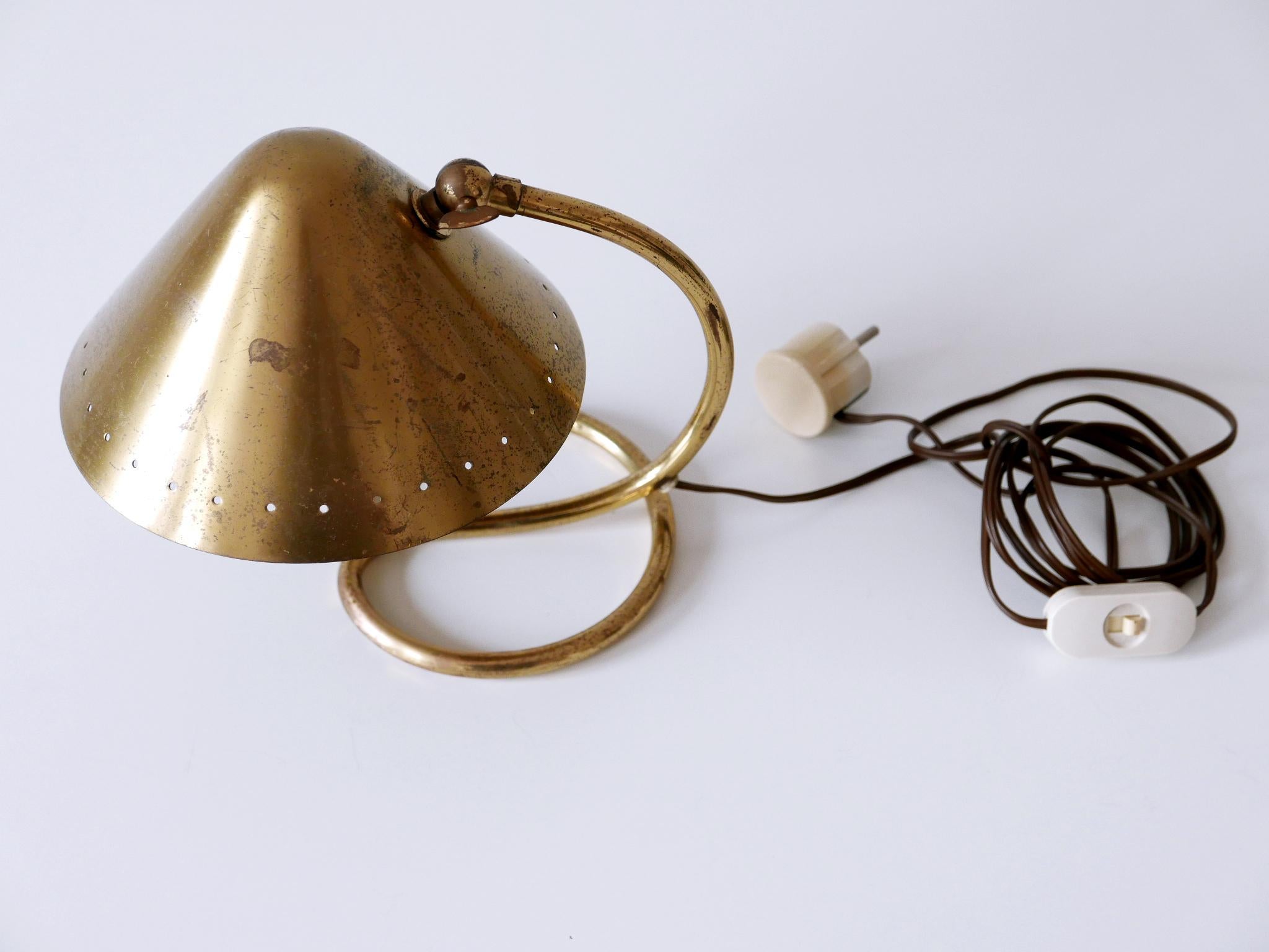 Rare and Lovely Mid-Century Modern Brass Table Lamp or Wall Light Sweden 1950s For Sale 14
