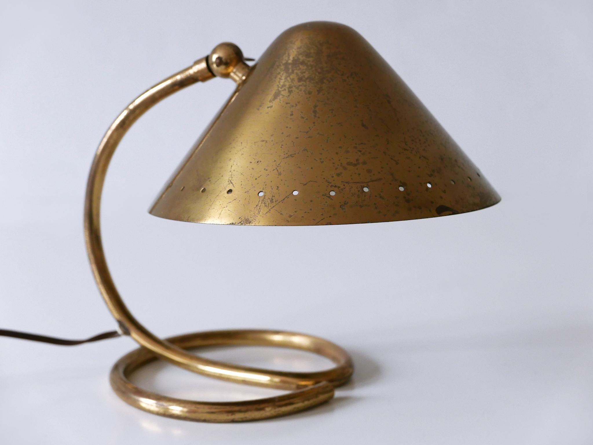 Swedish Rare and Lovely Mid-Century Modern Brass Table Lamp or Wall Light Sweden 1950s For Sale