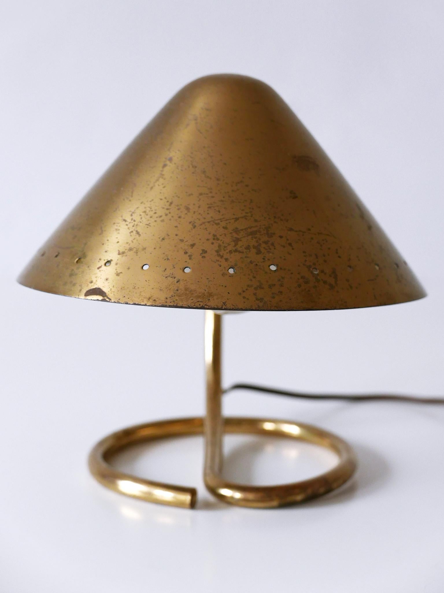 Mid-20th Century Rare and Lovely Mid-Century Modern Brass Table Lamp or Wall Light Sweden 1950s For Sale
