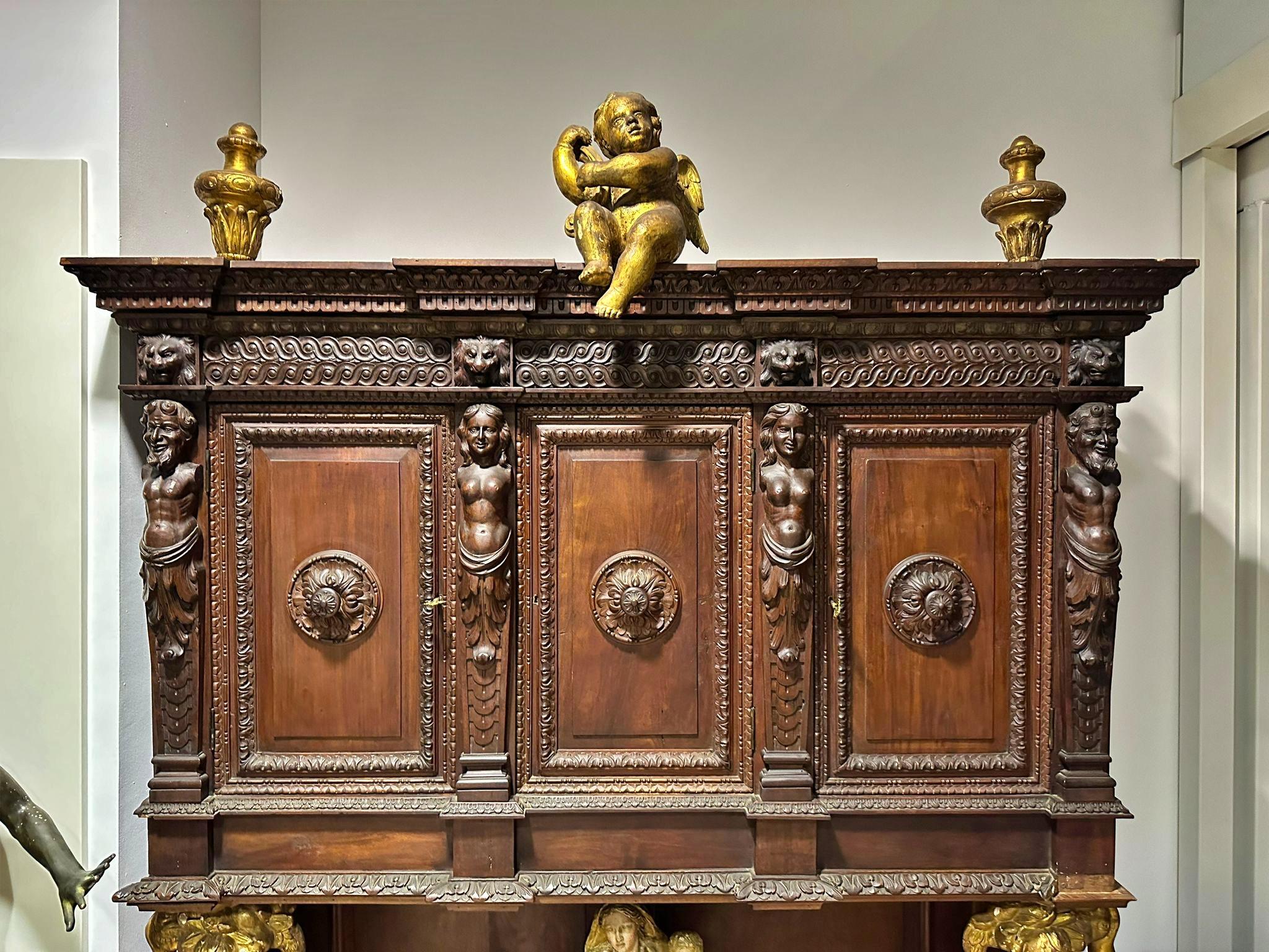 Rare and Magnificent 19th Century SICILIAN Double Body Cabinet with VIDEO For Sale 3