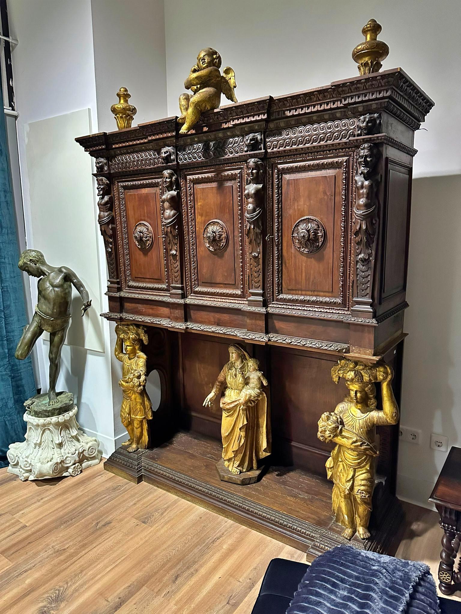 Rare and Magnificent 19th Century SICILIAN Double Body Cabinet with VIDEO For Sale 7