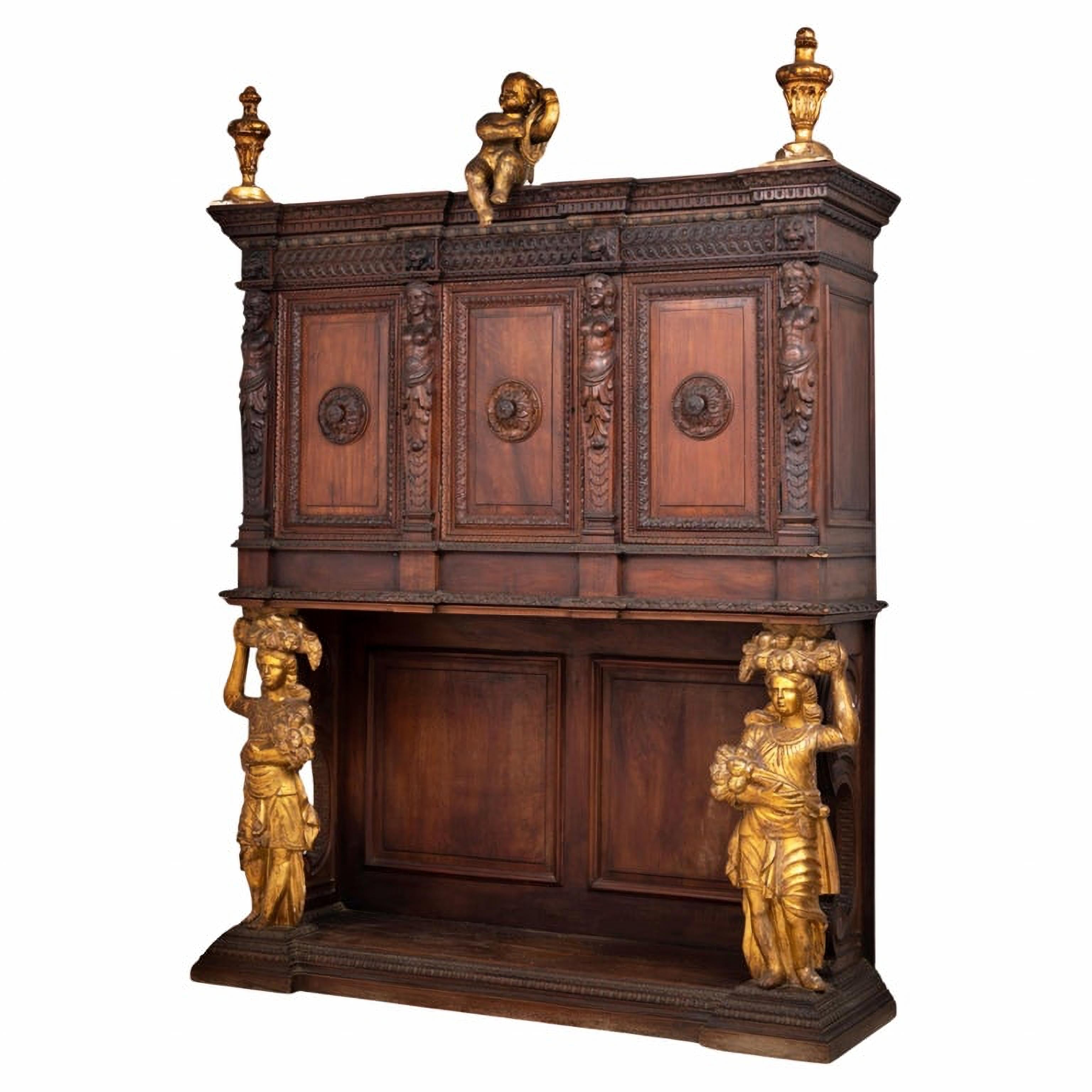 Italian Rare and Magnificent 19th Century SICILIAN Double Body Cabinet with VIDEO For Sale