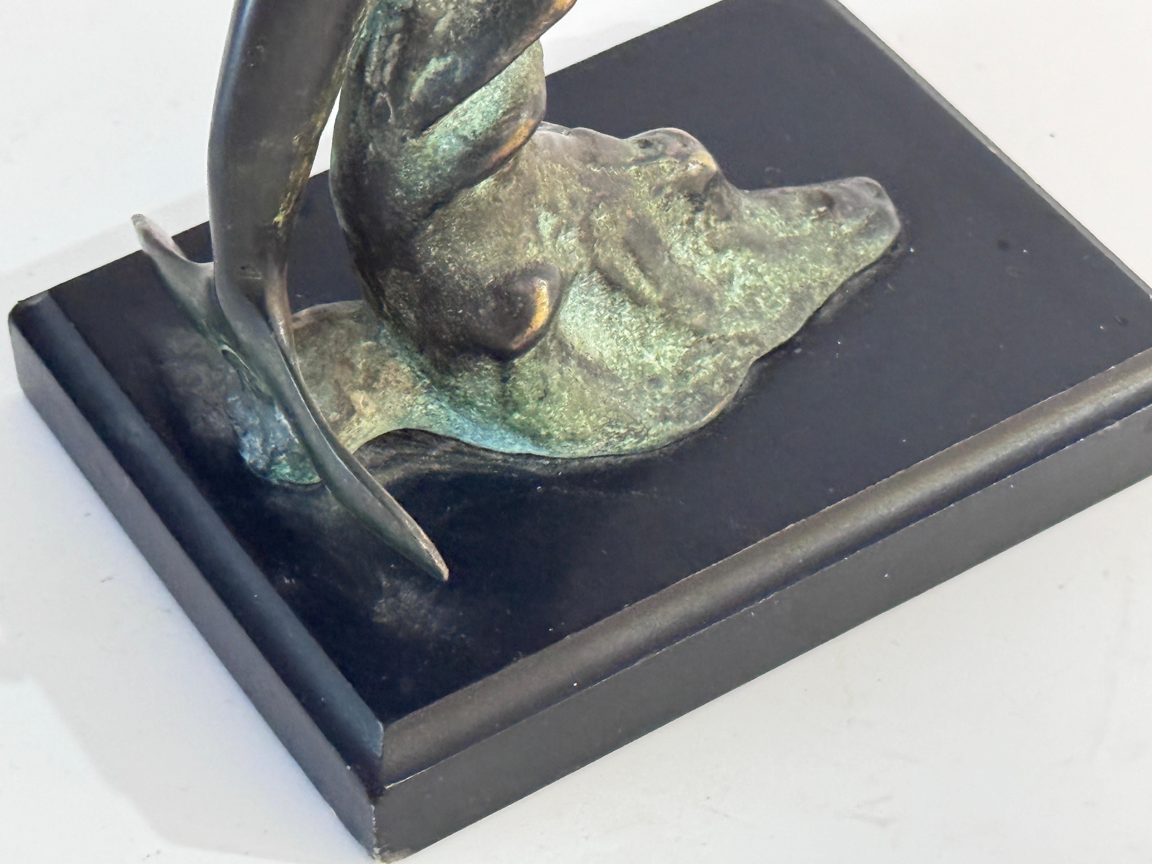 Rare and Magnificent Brutalist Bronze Dolphin Sculpture, 1970s, France For Sale 2