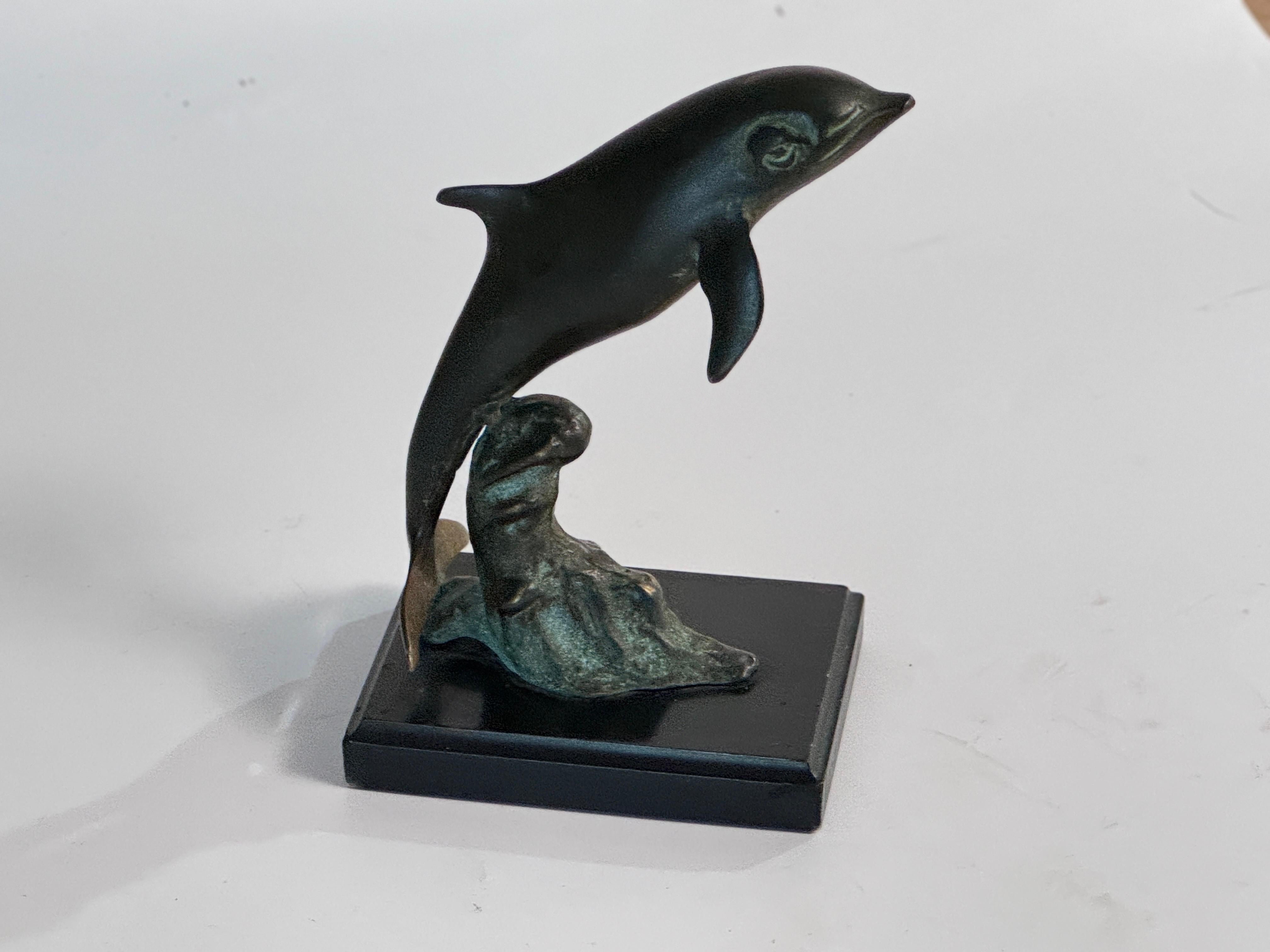 Rare and Magnificent Brutalist Bronze Dolphin Sculpture, 1970s, France For Sale 3