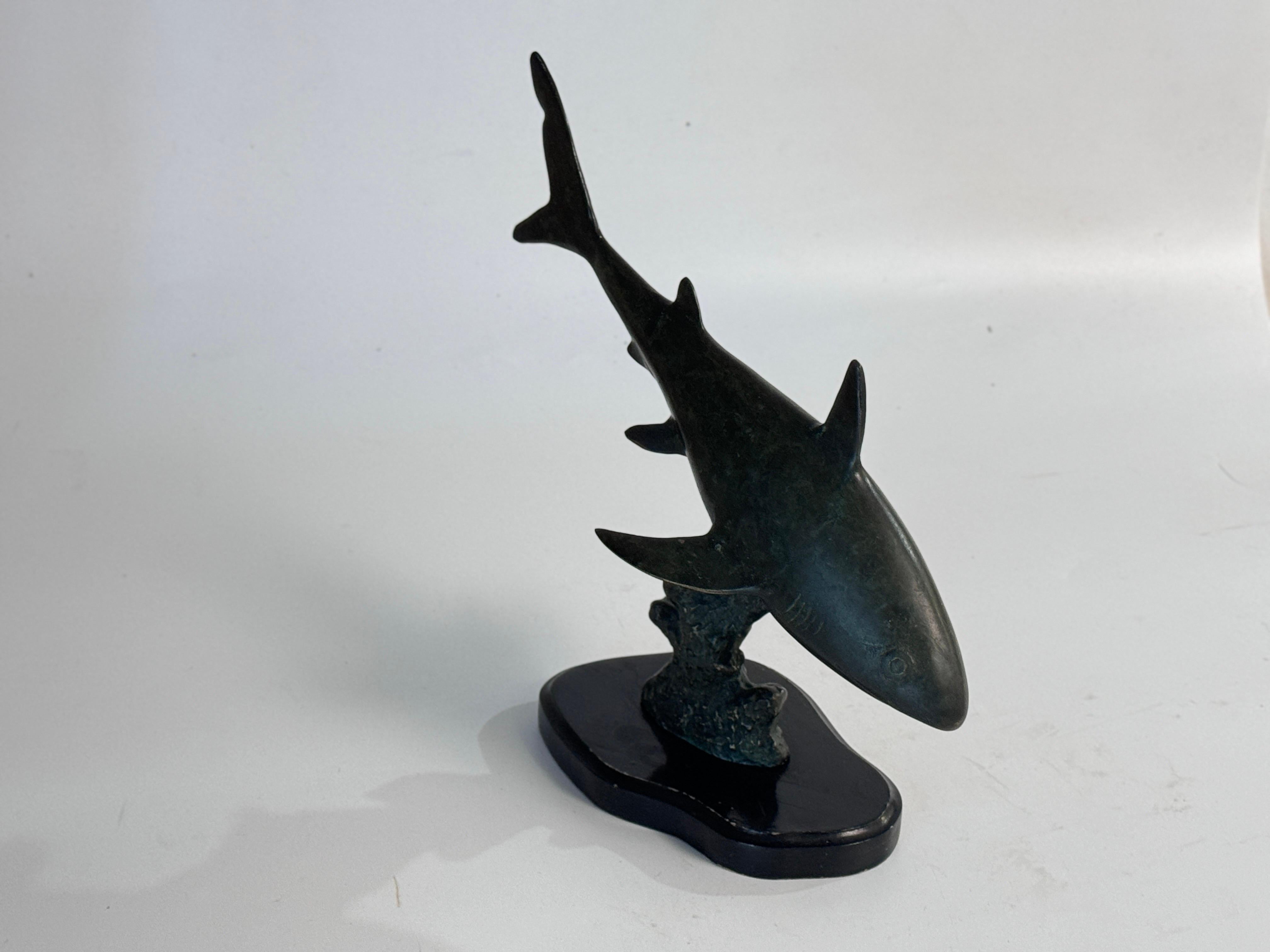 Rare and Magnificent Brutalist Bronze Shark Sculpture, 1970s, France 7