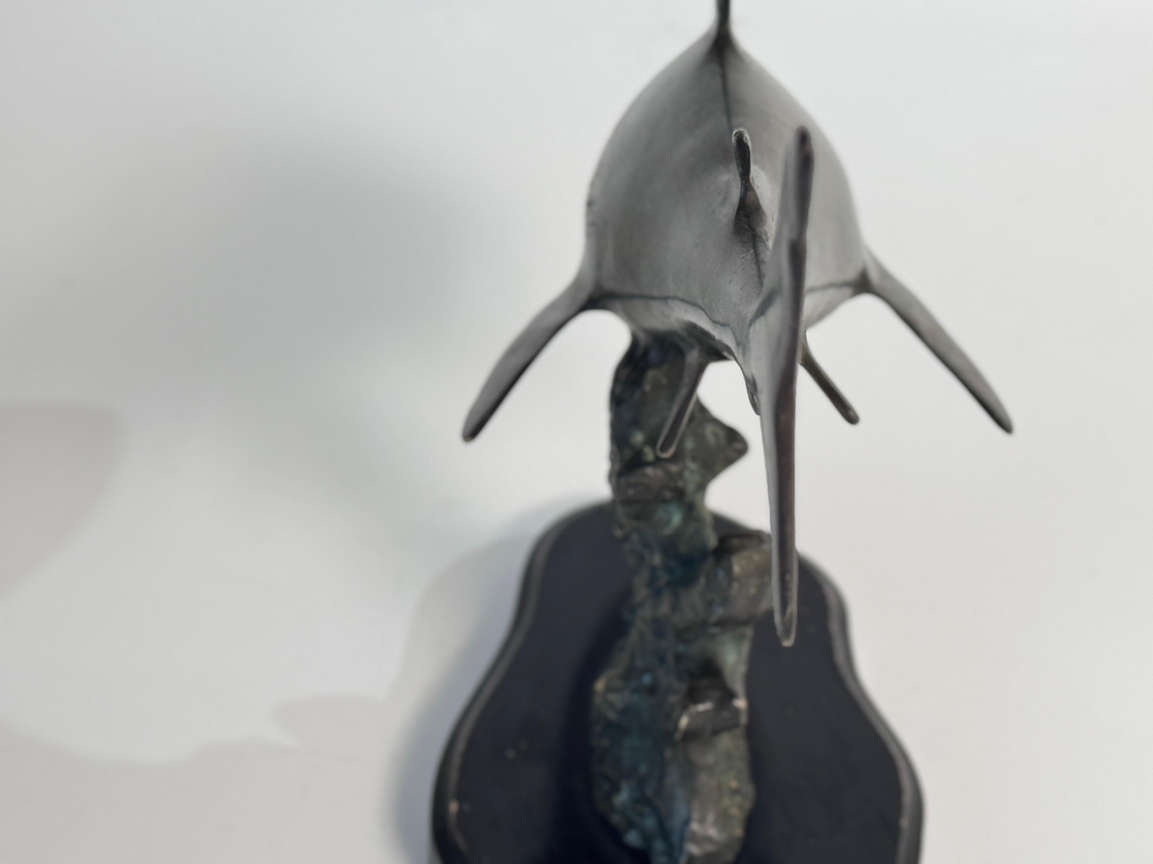 Rare and Magnificent Brutalist Bronze Shark Sculpture, 1970s, France In Good Condition For Sale In Auribeau sur Siagne, FR