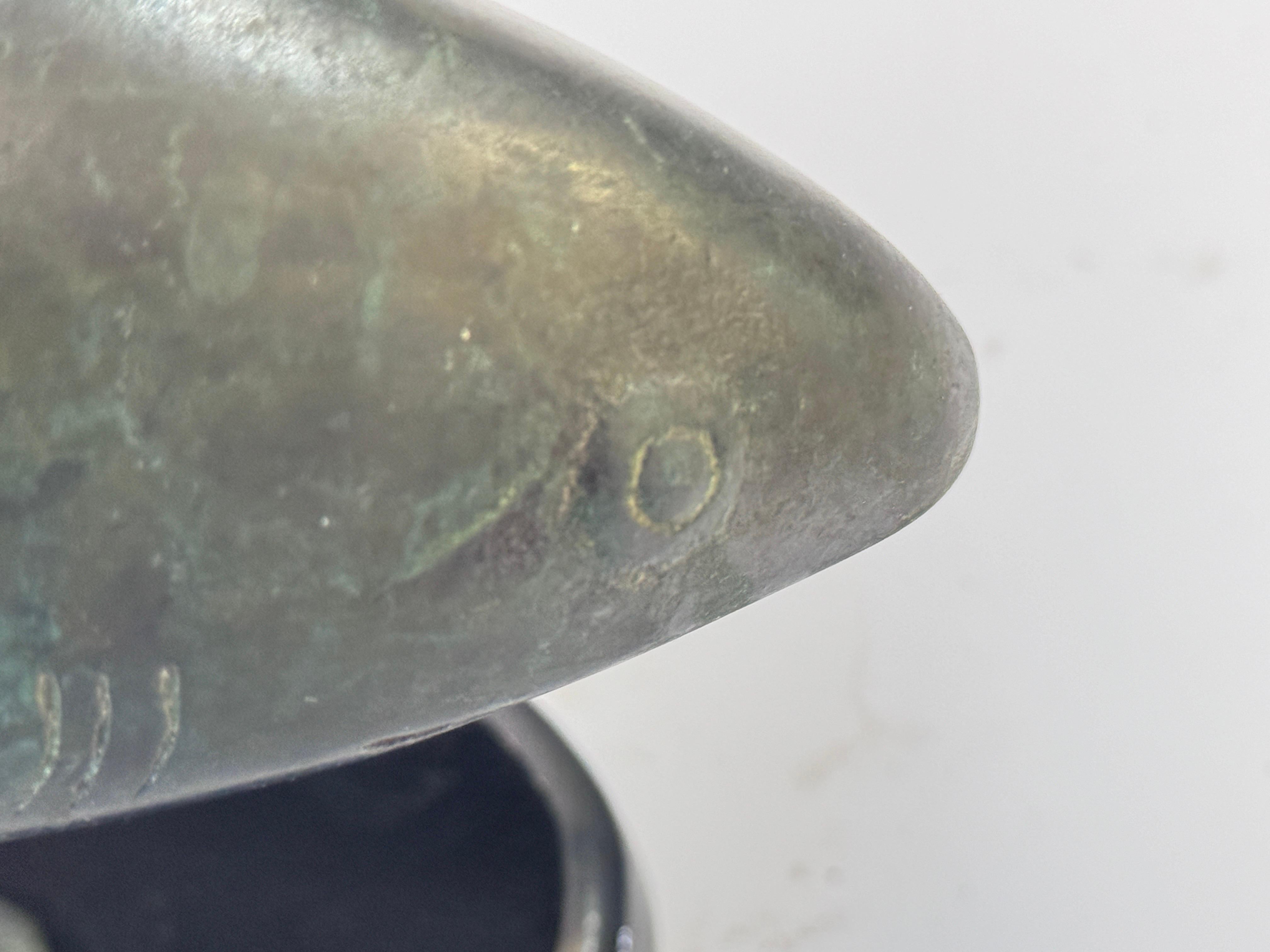 Early 20th Century Rare and Magnificent Brutalist Bronze Shark Sculpture, 1970s, France For Sale