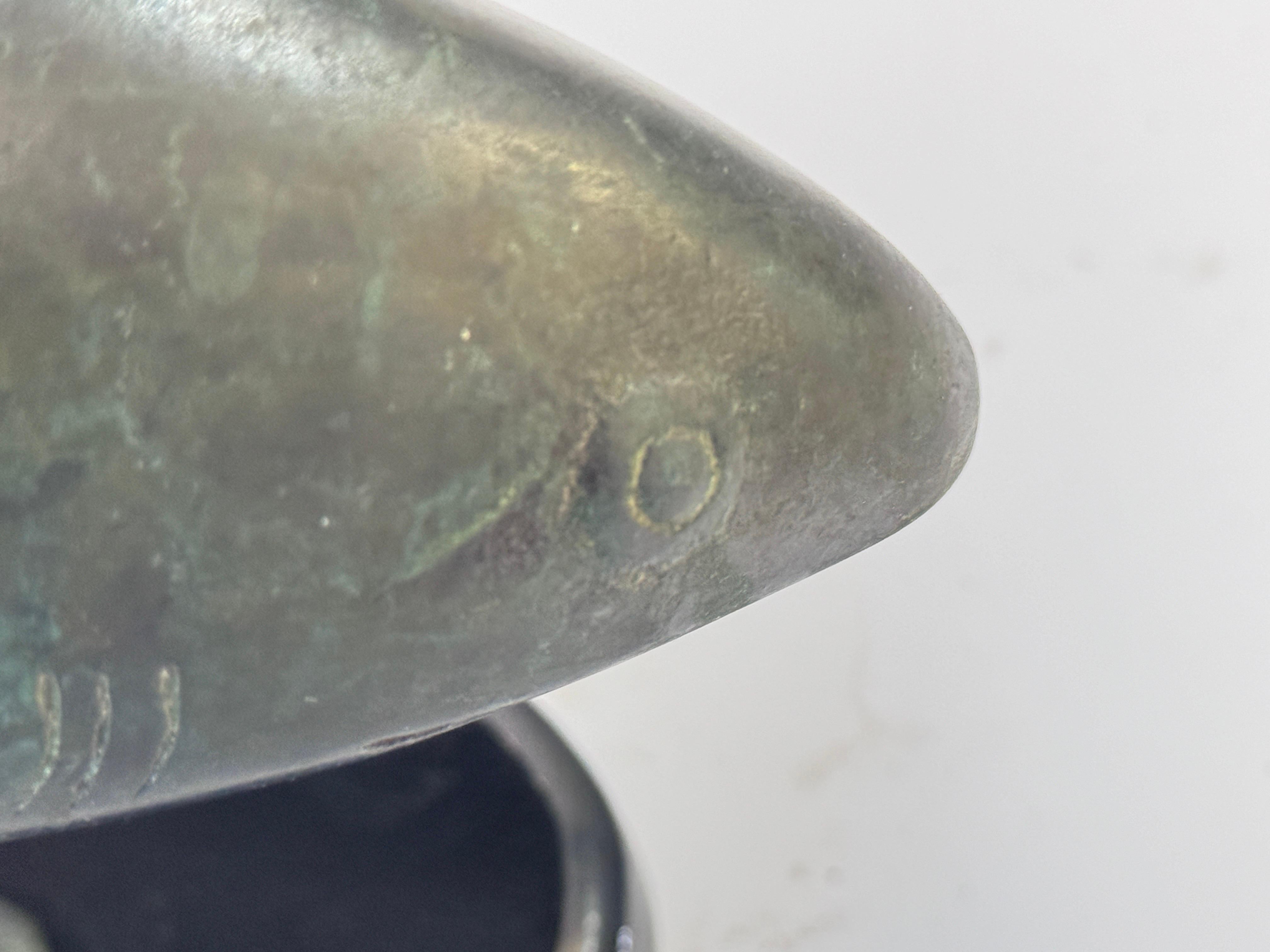 Early 20th Century Rare and Magnificent Brutalist Bronze Shark Sculpture, 1970s, France