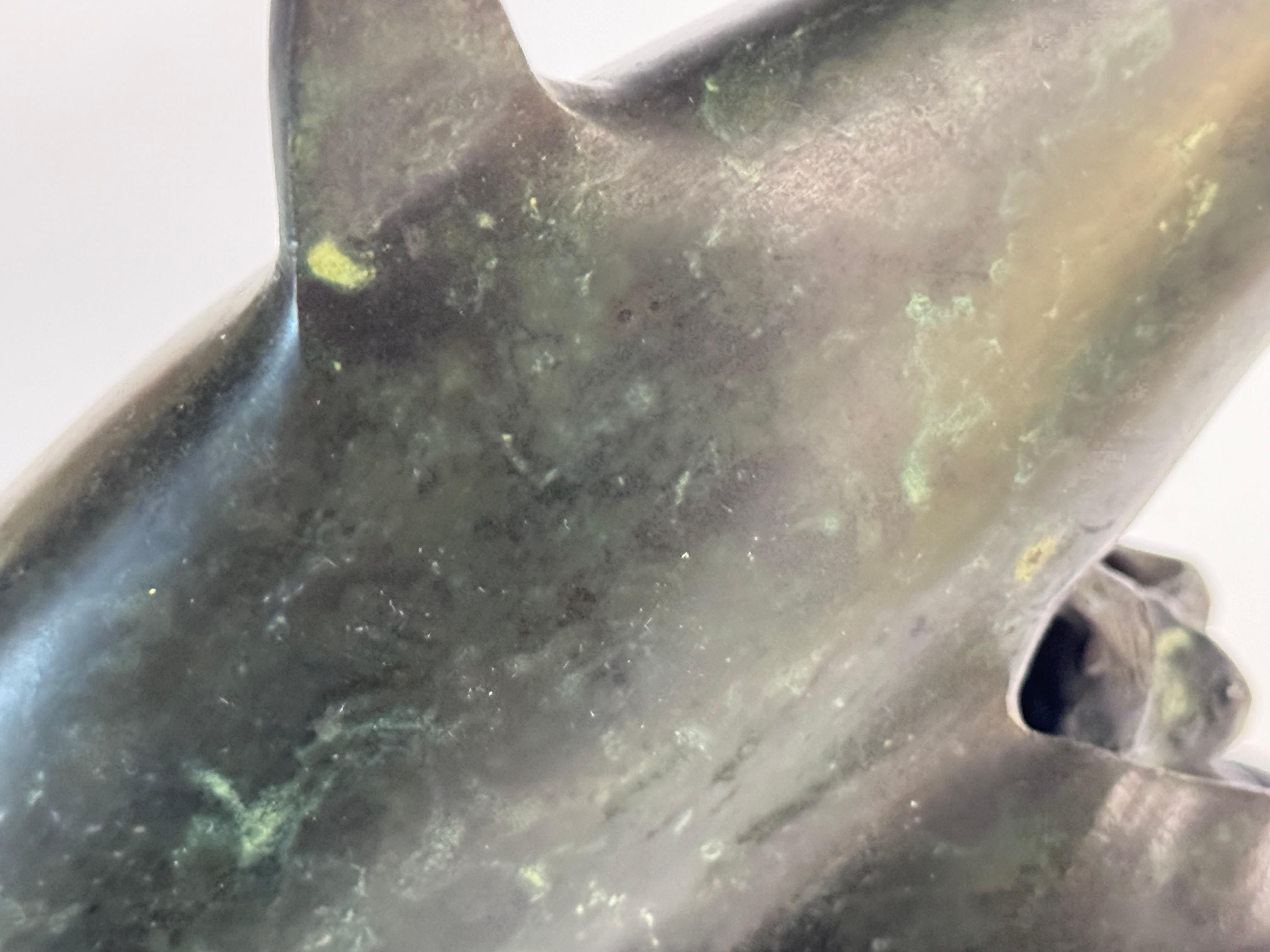 Rare and Magnificent Brutalist Bronze Shark Sculpture, 1970s, France 3