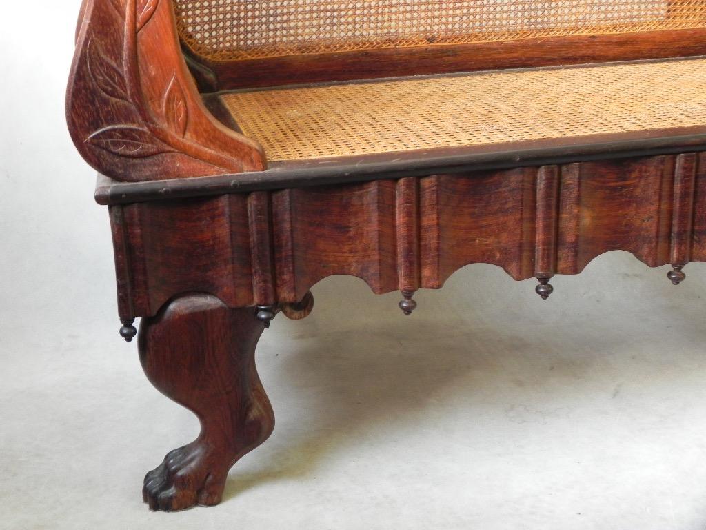 Hand-Carved Rare and Magnificent Mid 19th Century Brazilian Empire Grand Settee For Sale