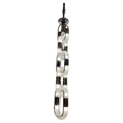 Rare and masterly chromed chandelier with 5 rings in murano glass by Aldo NASON