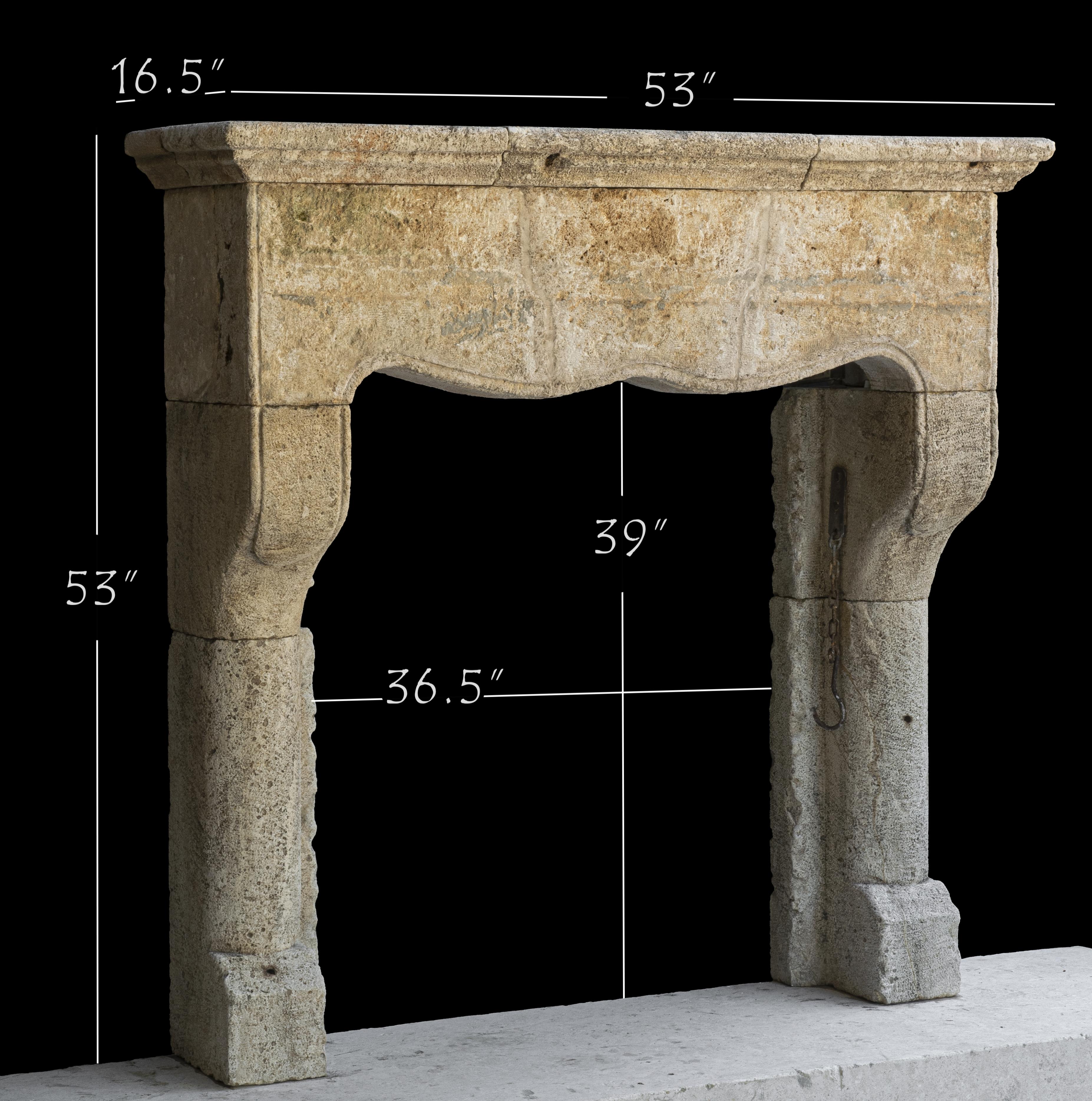 This limestone mantel is one of twelve fireplace mantels we have recently aquired from a chateau-like mansion in Italy. 

All twelve rare mantels were intricately hand carved by Italian master carvers and installed on site anywhere between