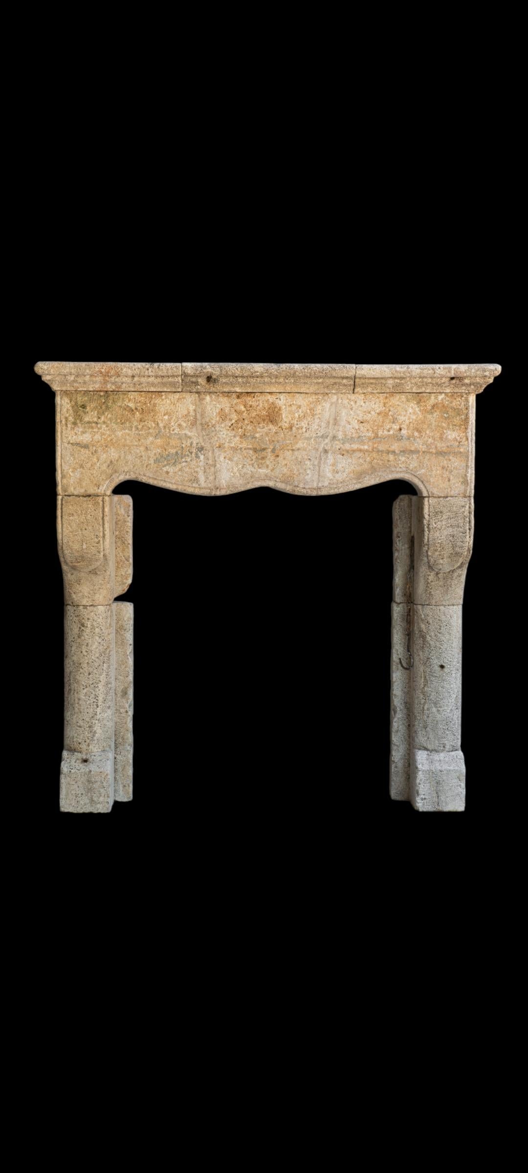 Rustic Rare and Old Reclaimed Italian Limestone Fireplace Mantel