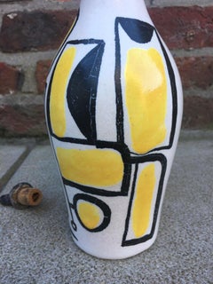 Seltene und originale Keramikflasche, signiert und gefunden in Vallauris, um 1950/19