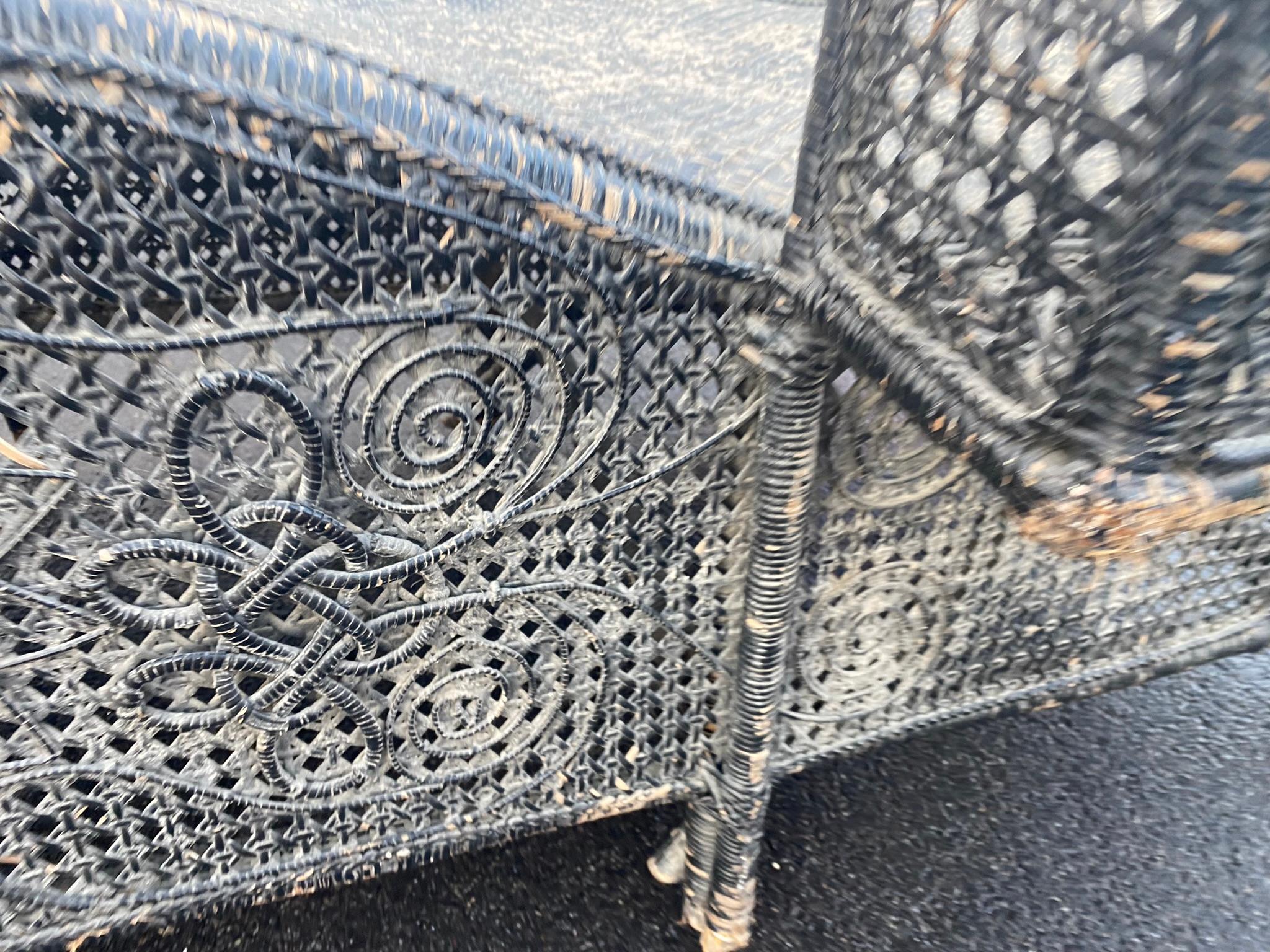 Fauteuil de salon en rotin rare et original, priode Napolon III en vente 1