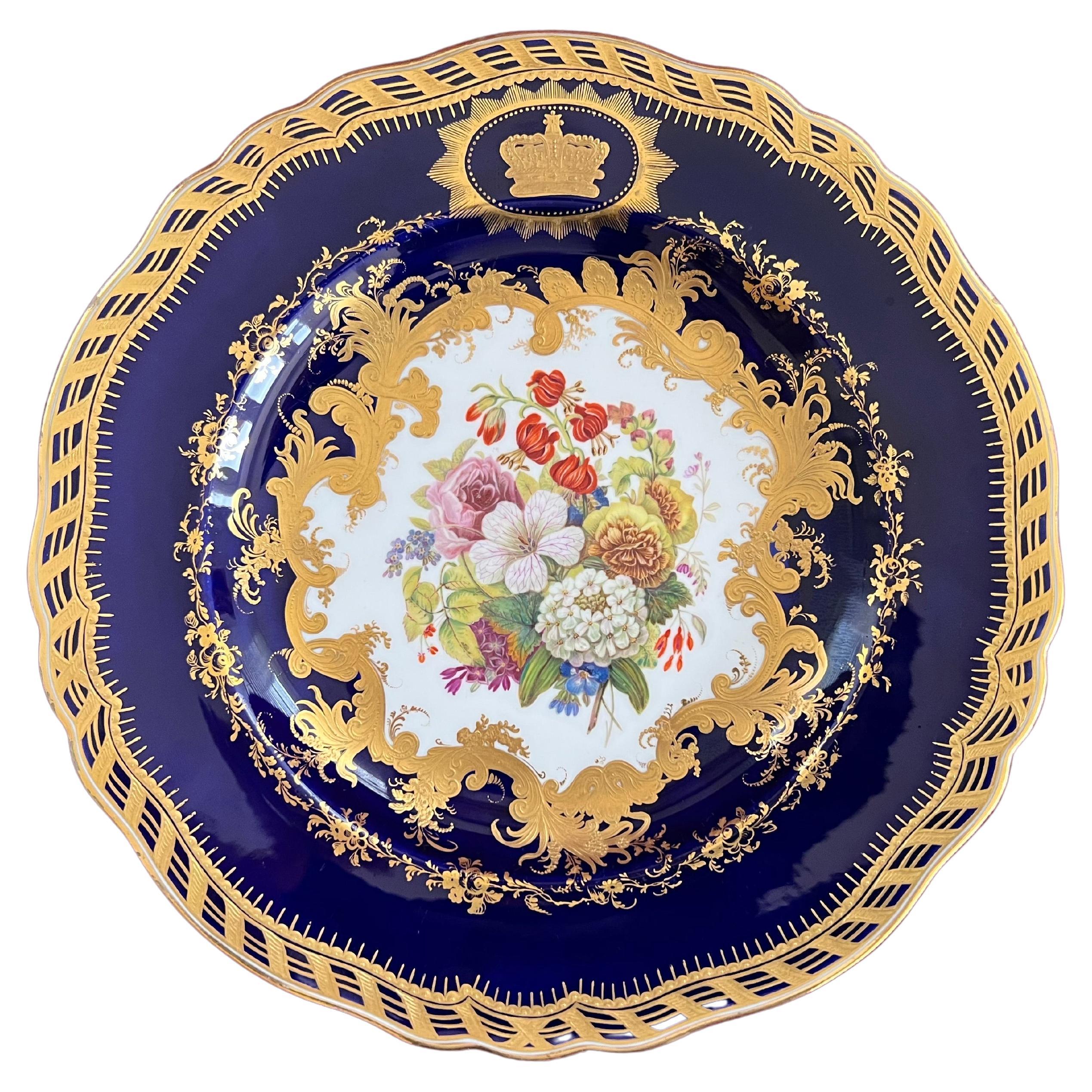 Ein seltener und möglicherweise einzigartiger Ridgway Royal Porcelain Teller um 1850