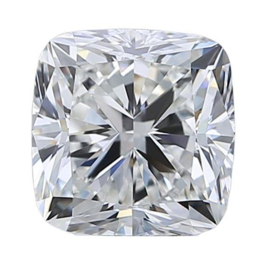 Rare and Pristine 3.51ct Ideal Cut Square Cushion Brilliant Diamond - IGI  For Sale 4