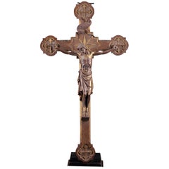 Rare and Remarkable Corpus Christi on a Decorated Wooden Cross