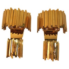 Rare and Sexy Large Brutalist Sconces