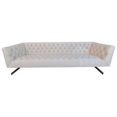 Rare and Sexy Large Sofa Cantilever Design Chesterfield Style