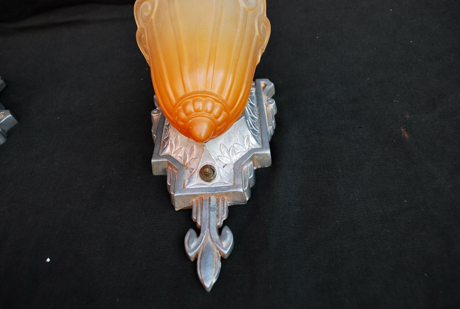 Rare and Sexy Set of eight  Art Deco Sconces ( two are sold ) 2