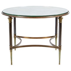 Rare and Signed Jansen 1950s Gilded Bronze and Brass Occasional Table