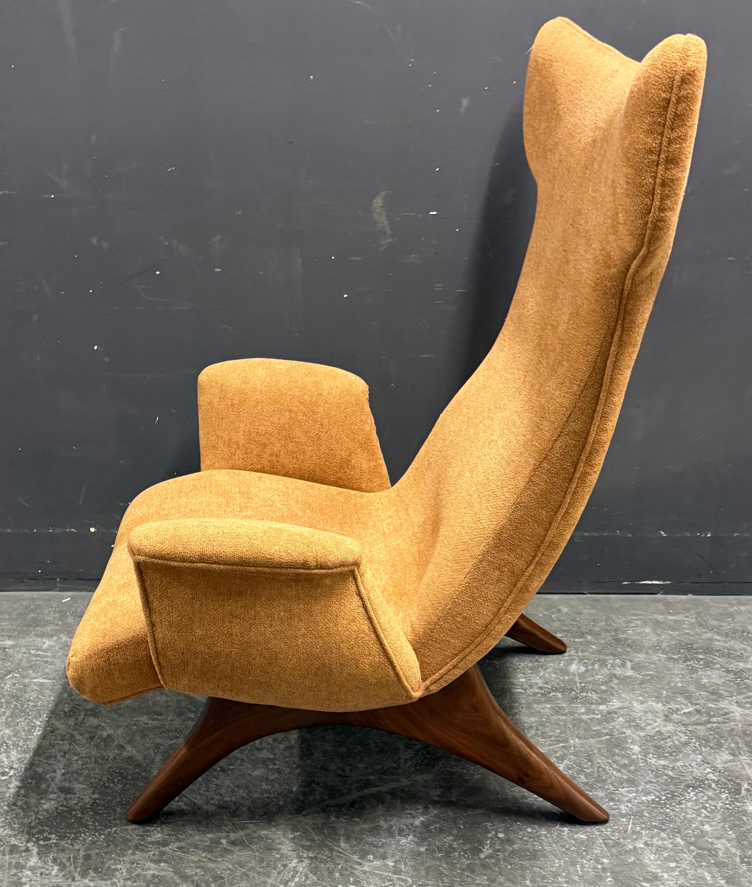 Fabric Rare and signed Ondine lounge chair by vladimir kagan