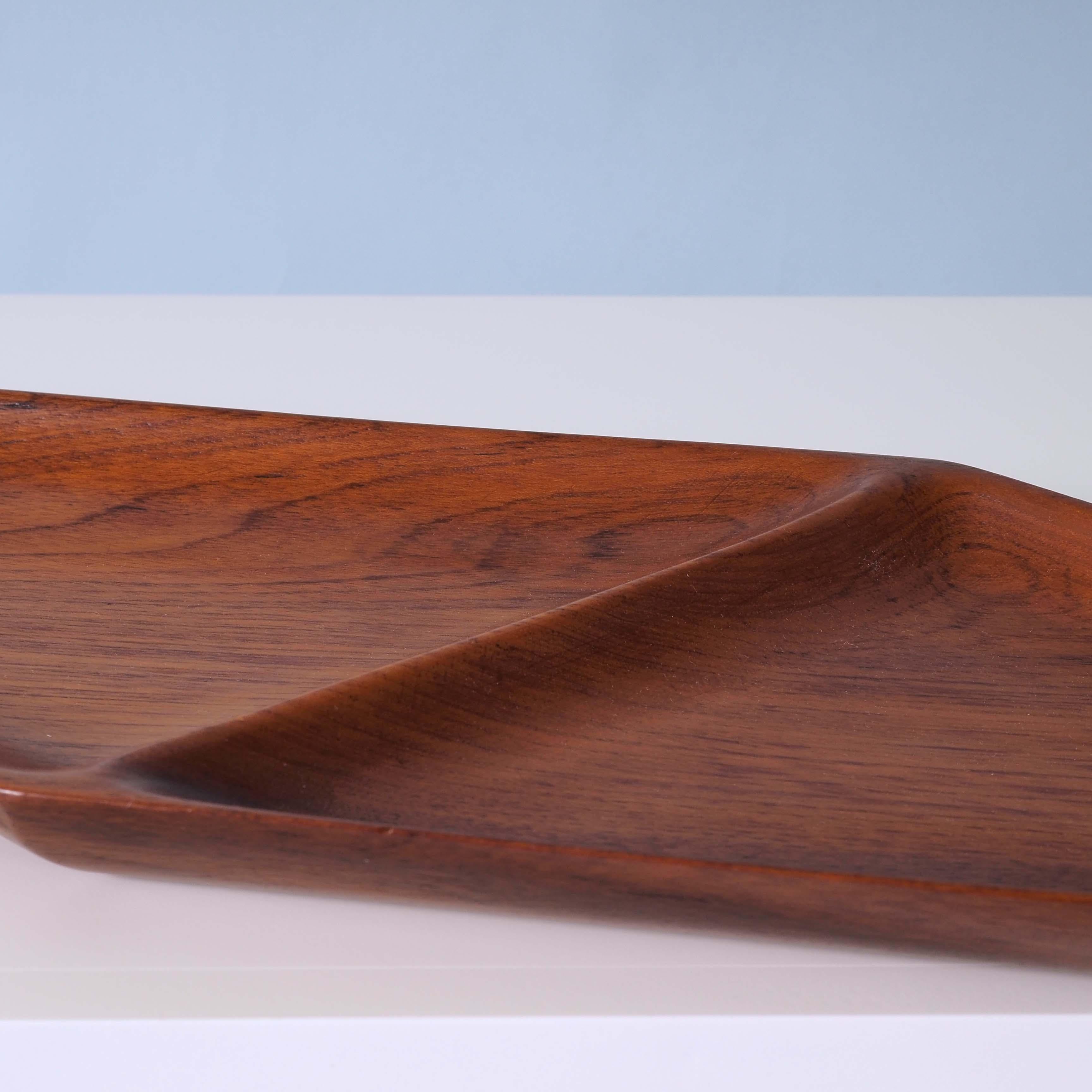 Scandinavian Modern Rare and Solid Teak Tray by Sigvard Nilsson at Söwe For Sale