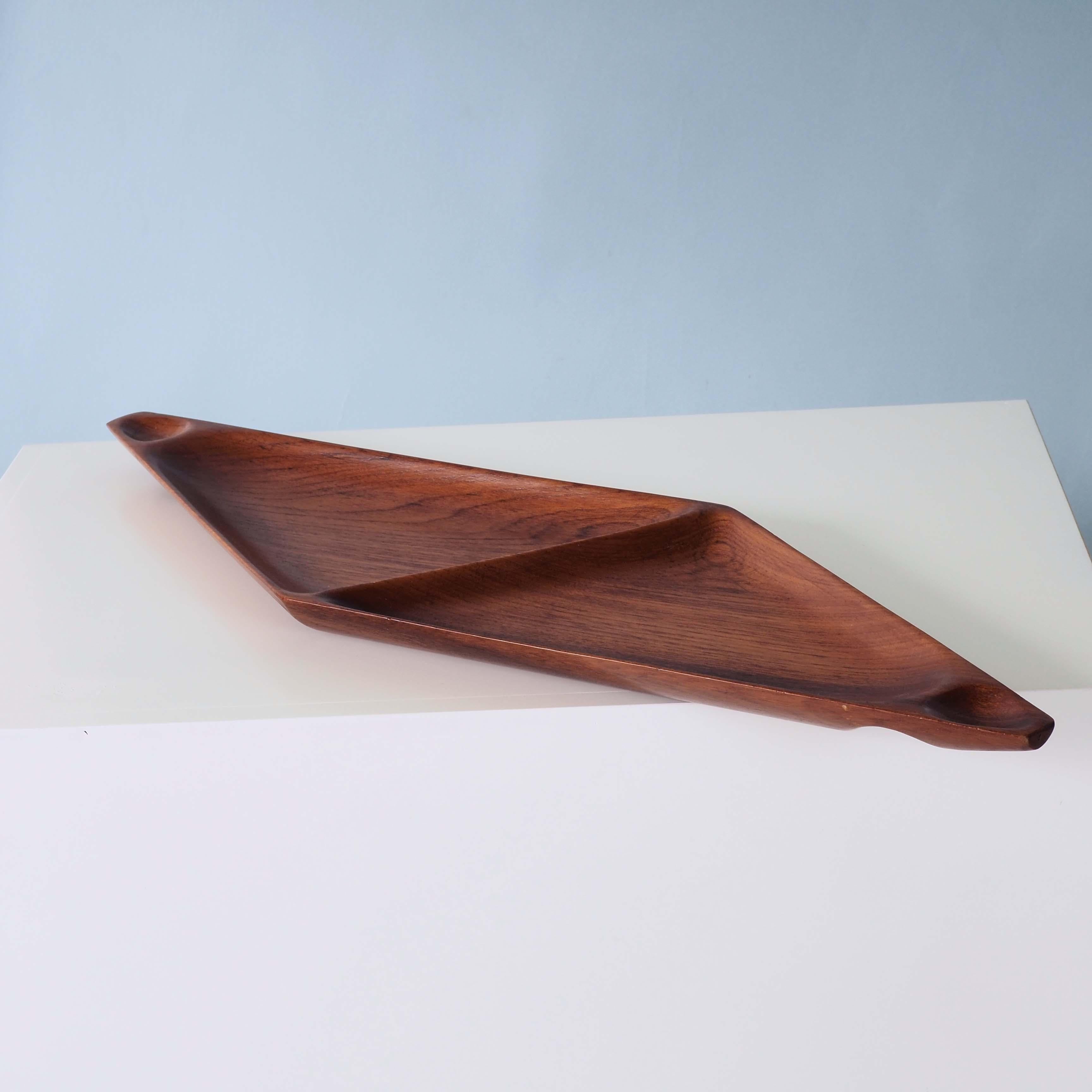 Swedish Rare and Solid Teak Tray by Sigvard Nilsson at Söwe For Sale