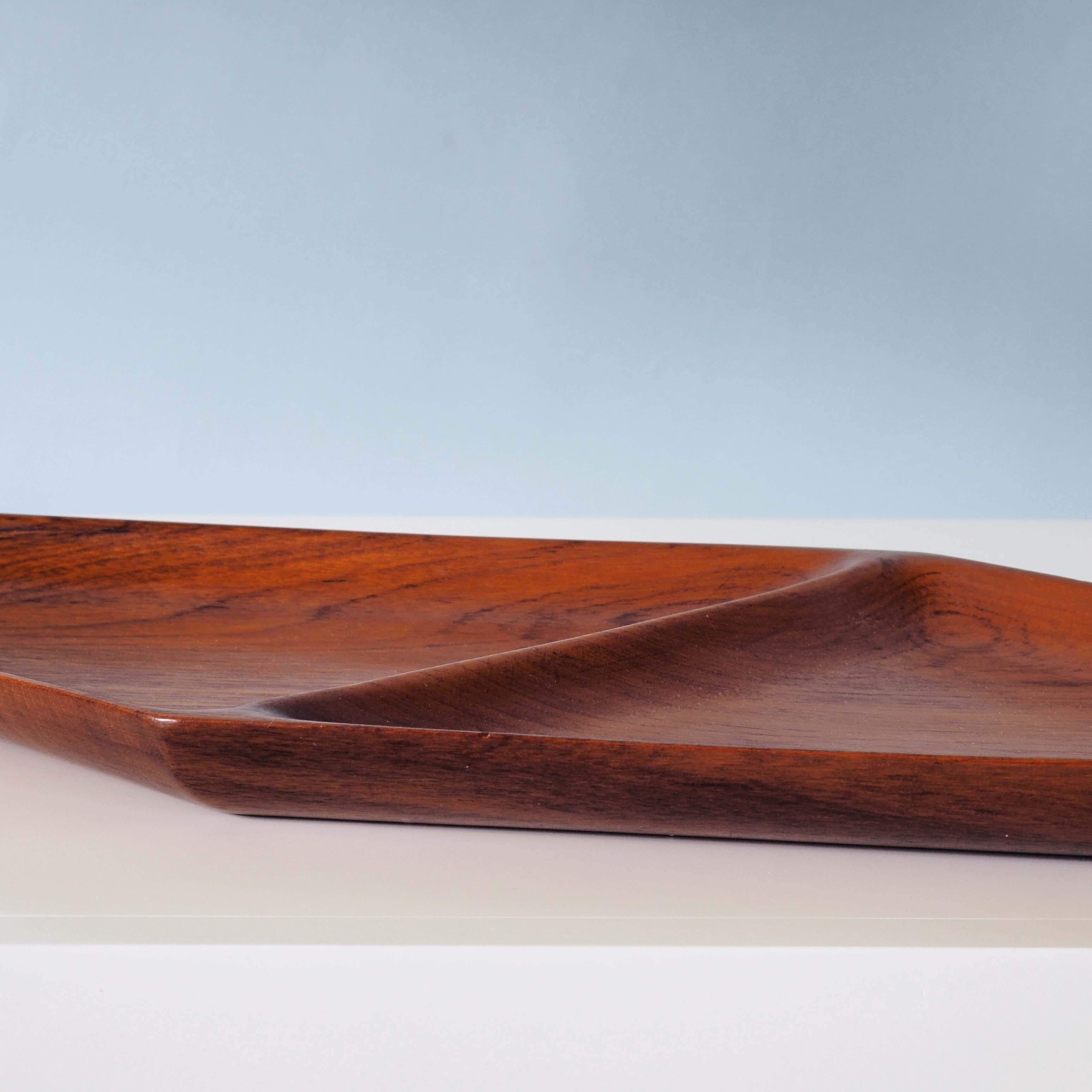 Rare and Solid Teak Tray by Sigvard Nilsson at Söwe In Good Condition For Sale In Goteborg, SE