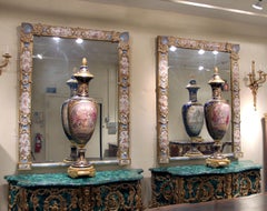 Rare and Special Palatial Pair of Late 19th Century Sèvres Porcelain Mirrors