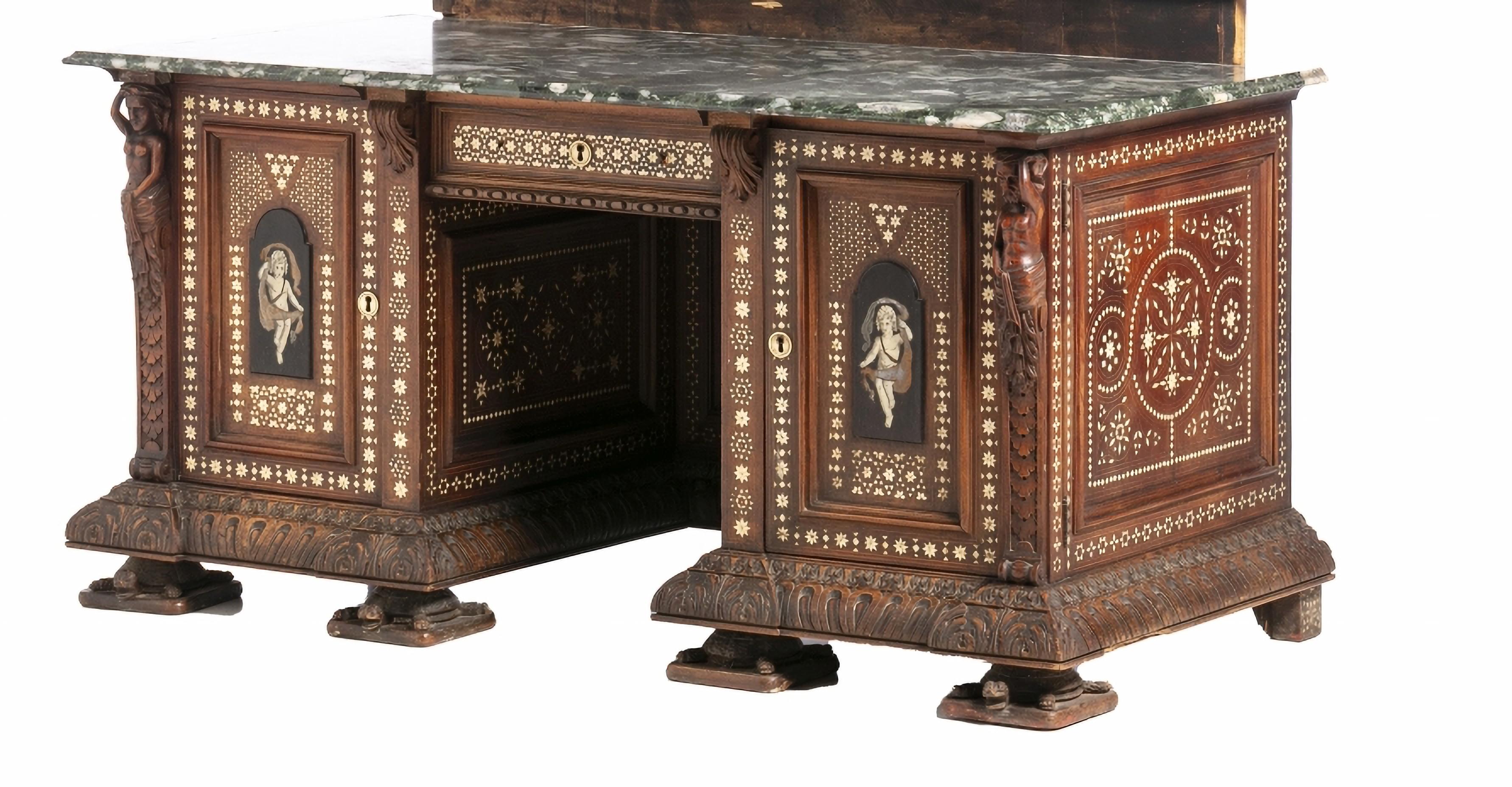 Baroque RARE AND SPECTACULAR 19th Century ITALIAN DRESSING FURNITURE For Sale