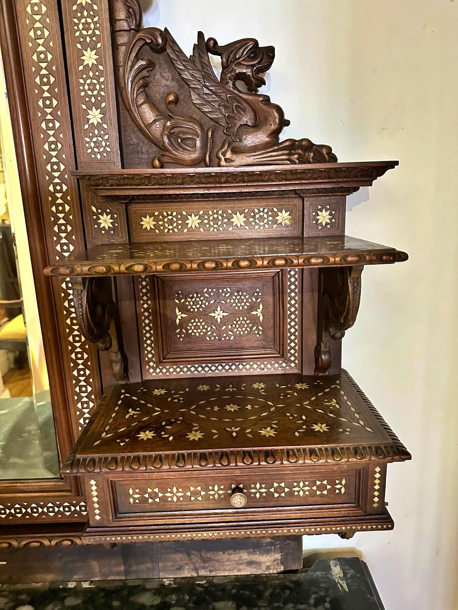 RARE AND SPECTACULAR 19th Century ITALIAN DRESSING FURNITURE For Sale 3