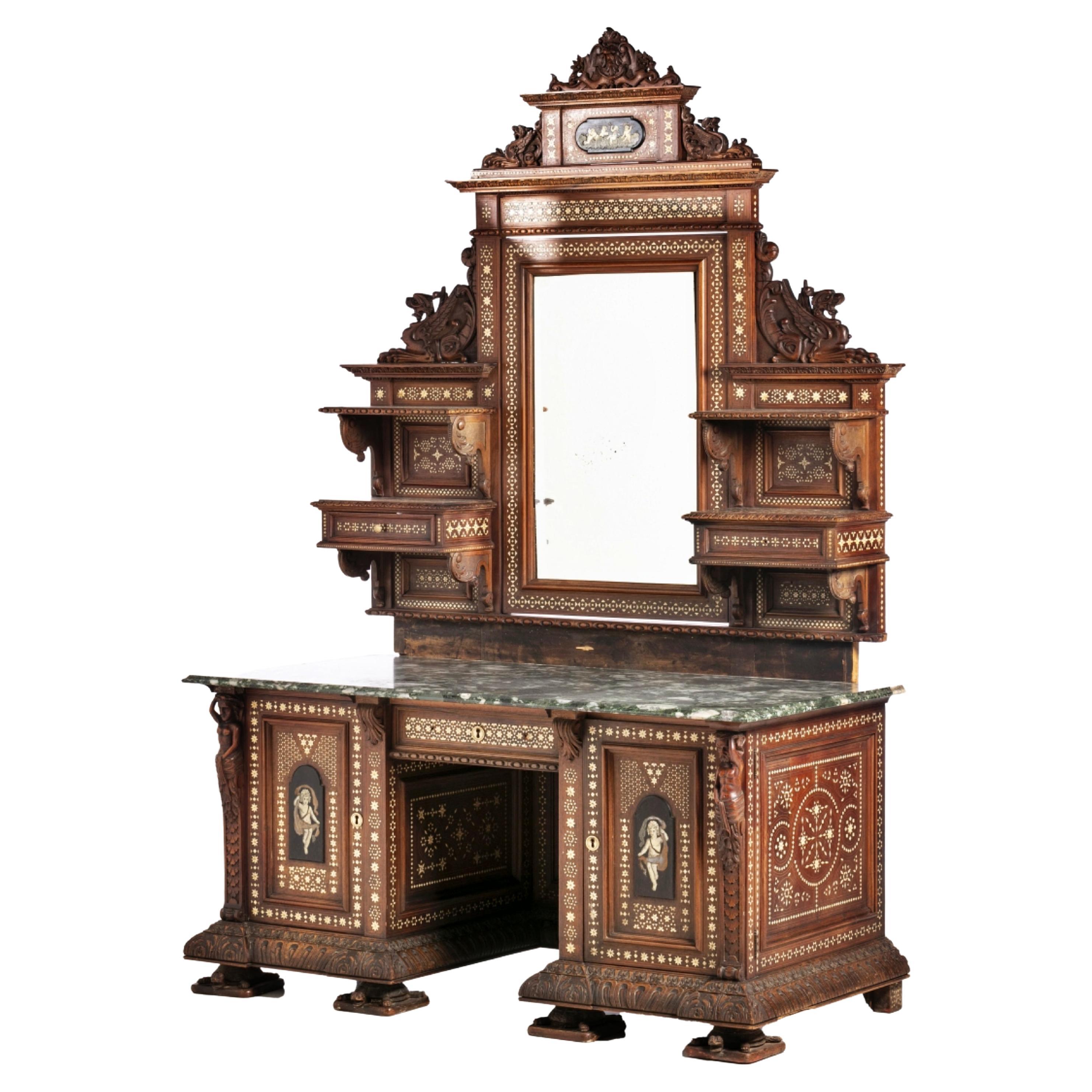 RARE AND SPECTACULAR 19th Century ITALIAN DRESSING FURNITURE For Sale