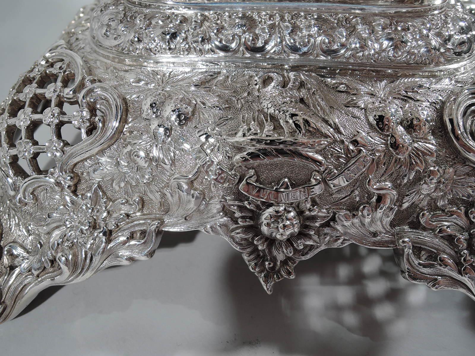 Rare and Striking Tiffany Repousse Sterling Silver Epergne Centerpiece 2