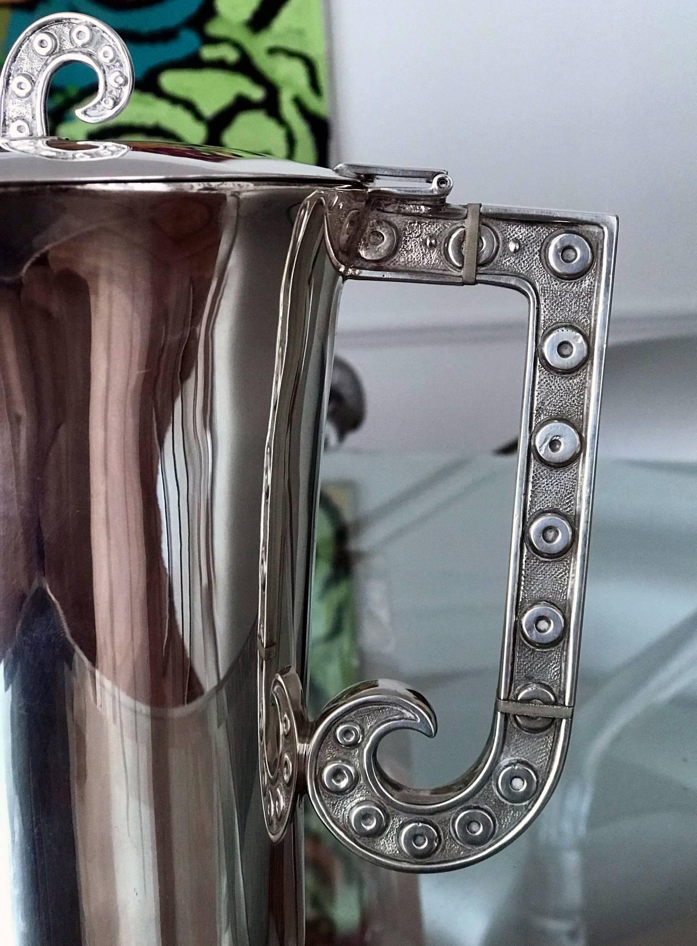 Rare and Stunning Sterling Silver Pitcher by Tane Orfebres In Good Condition For Sale In Atlanta, GA