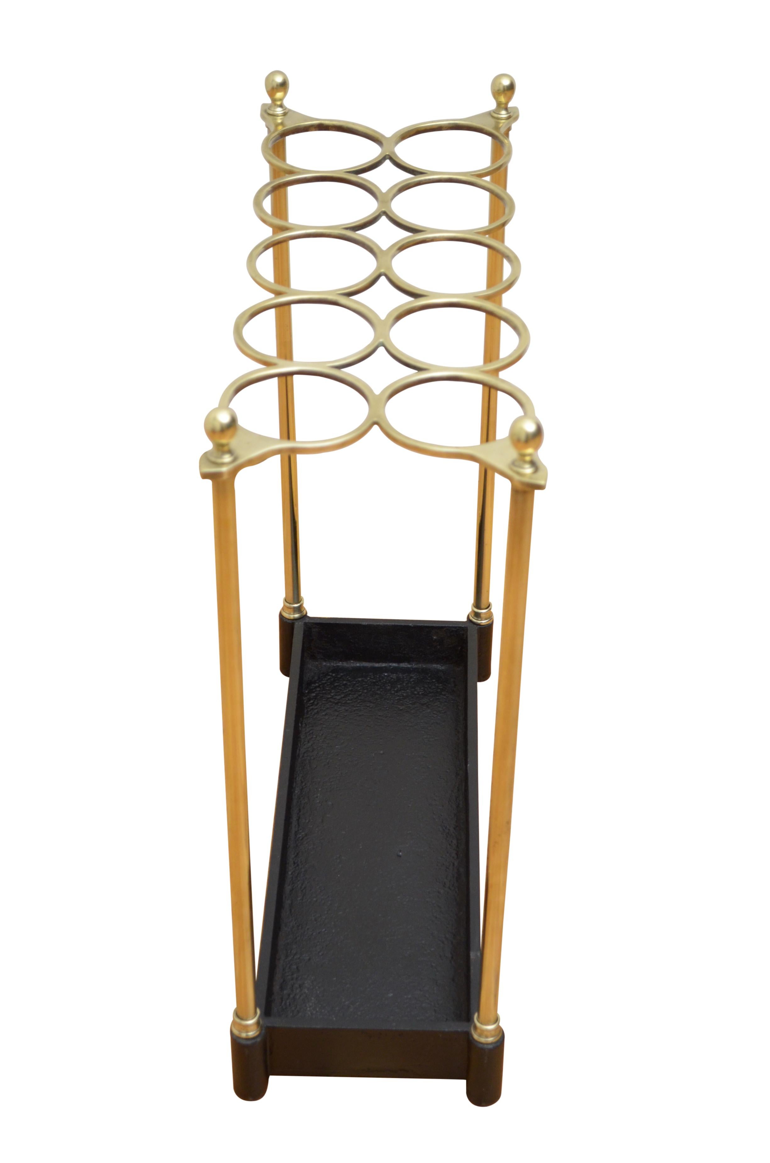 Rare and Stylish 19th Century Brass Umbrella Stand In Good Condition For Sale In High Peak, GB