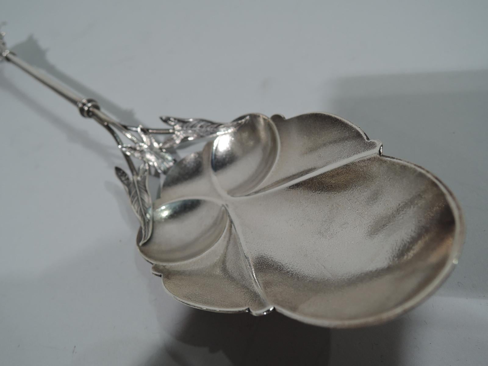 19th Century Rare and Stylish New York Sterling Silver Calla Lily Serving Spoon